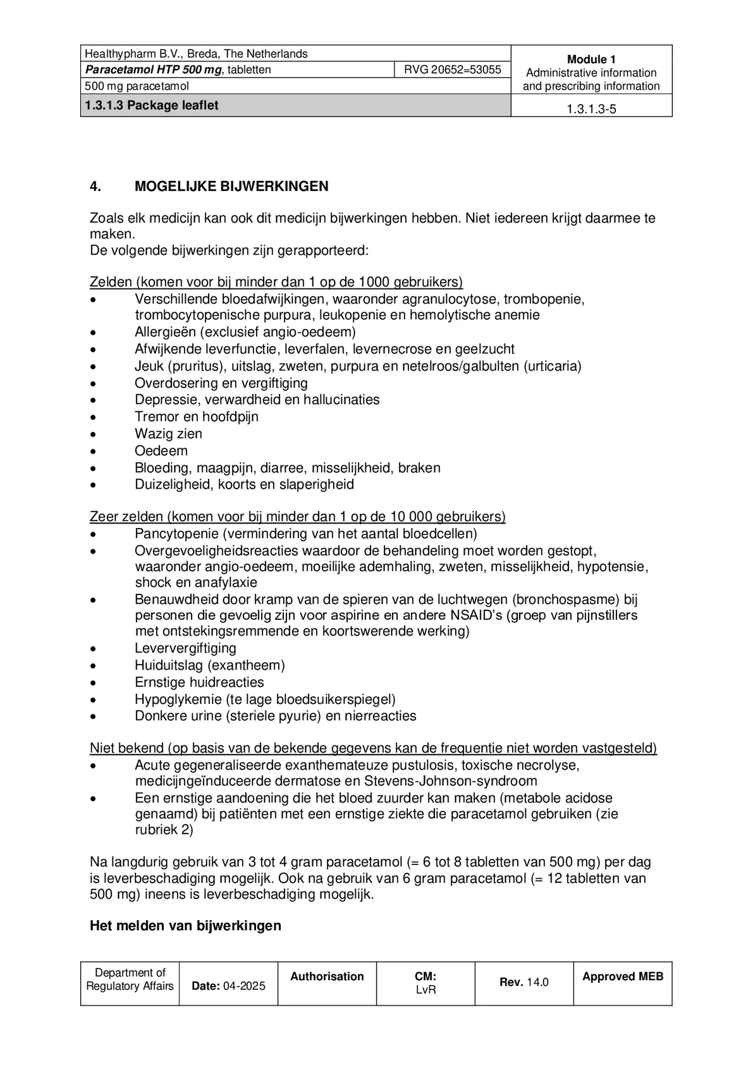 Paracetamol 500mg Tabletten afbeelding van document #5, bijsluiter