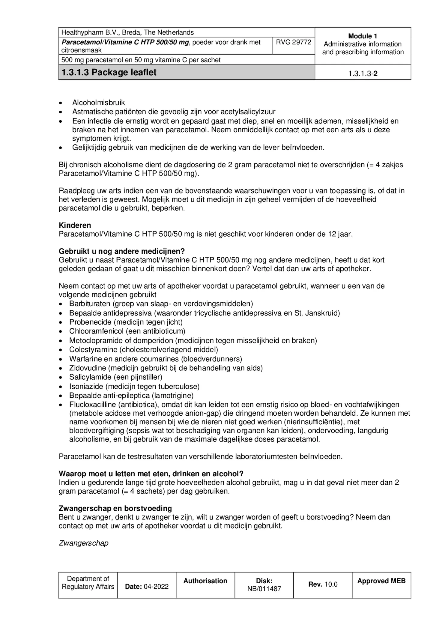 Paracetamol Vitamine C Sachet afbeelding van document #2, bijsluiter