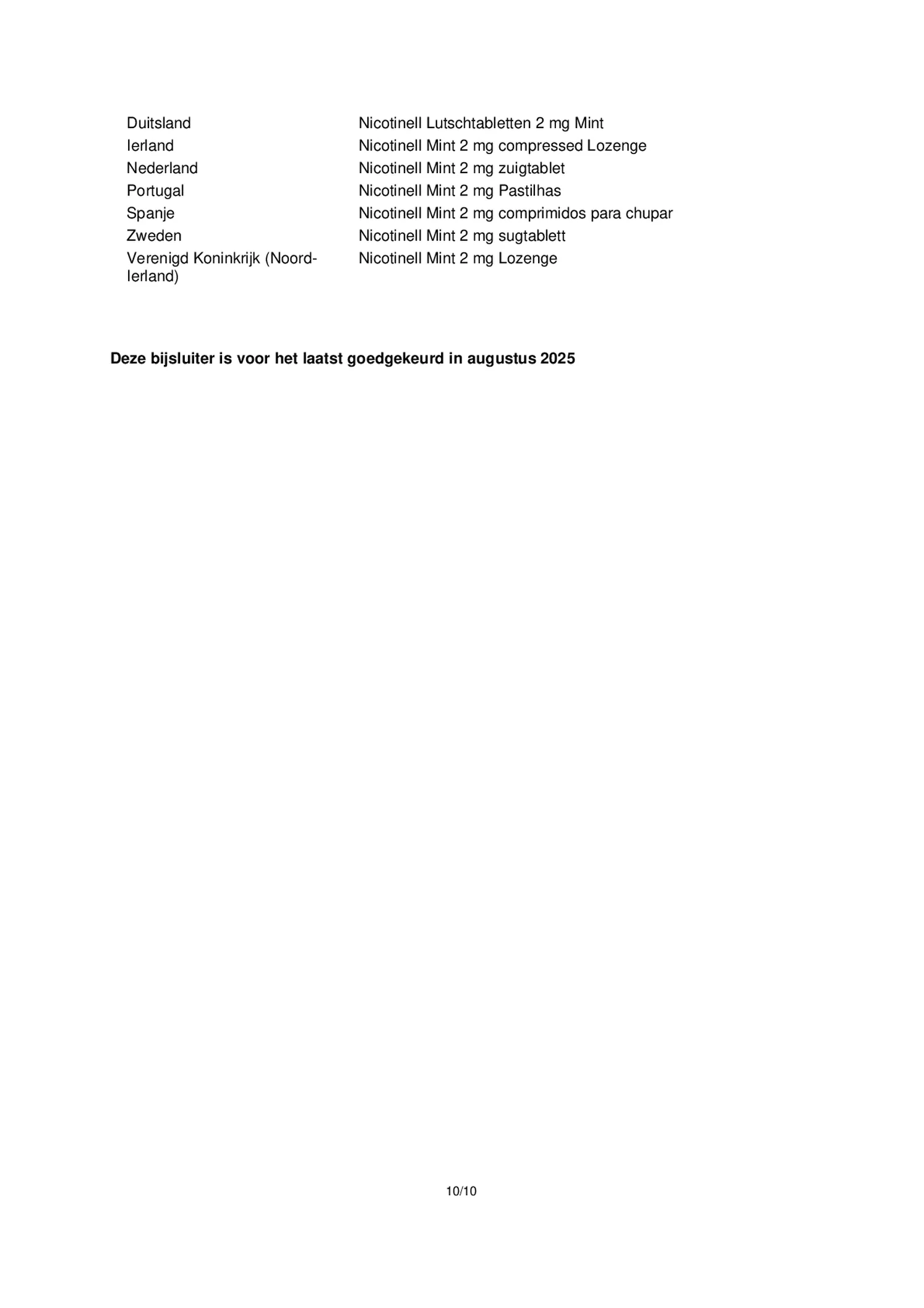 Zuigtablet Mint 2 mg - voor stoppen met roken afbeelding van document #10, bijsluiter
