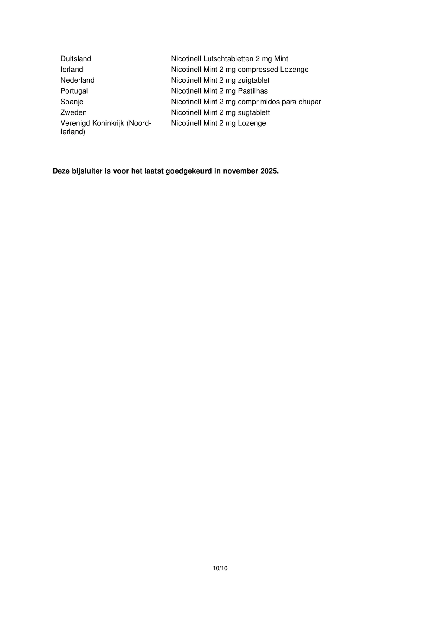 Zuigtablet Mint 2 mg - voor stoppen met roken afbeelding van document #10, bijsluiter