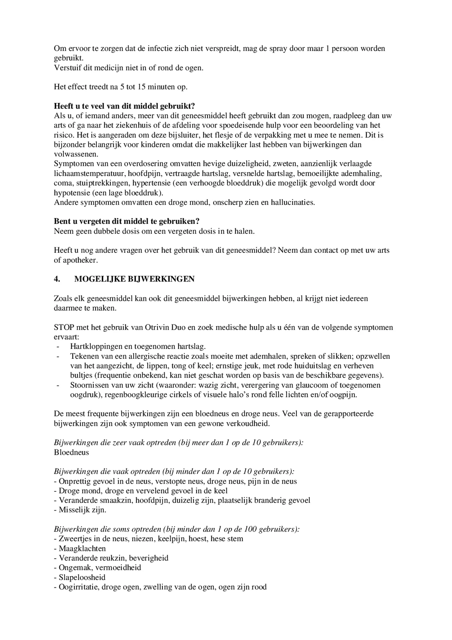 Duo Xylometazoline HCl Ipratropium Br, 0,5/0,6 mg/ml Neusspray bij een verstopte neus en loopneus afbeelding van document #4, bijsluiter