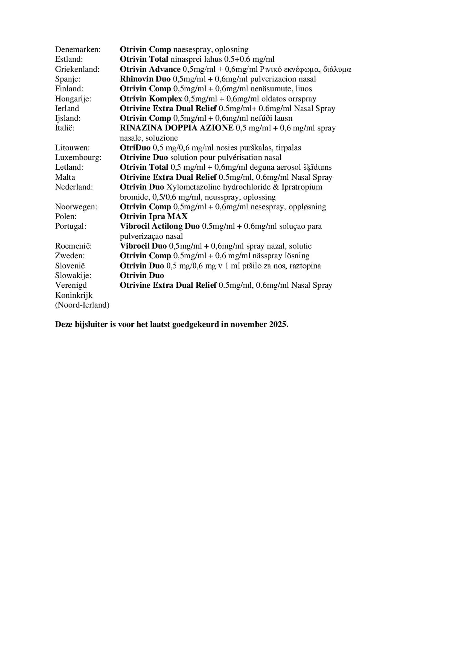 Duo Xylometazoline HCl Ipratropium Br, 0,5/0,6 mg/ml Neusspray bij een verstopte neus en loopneus afbeelding van document #7, bijsluiter