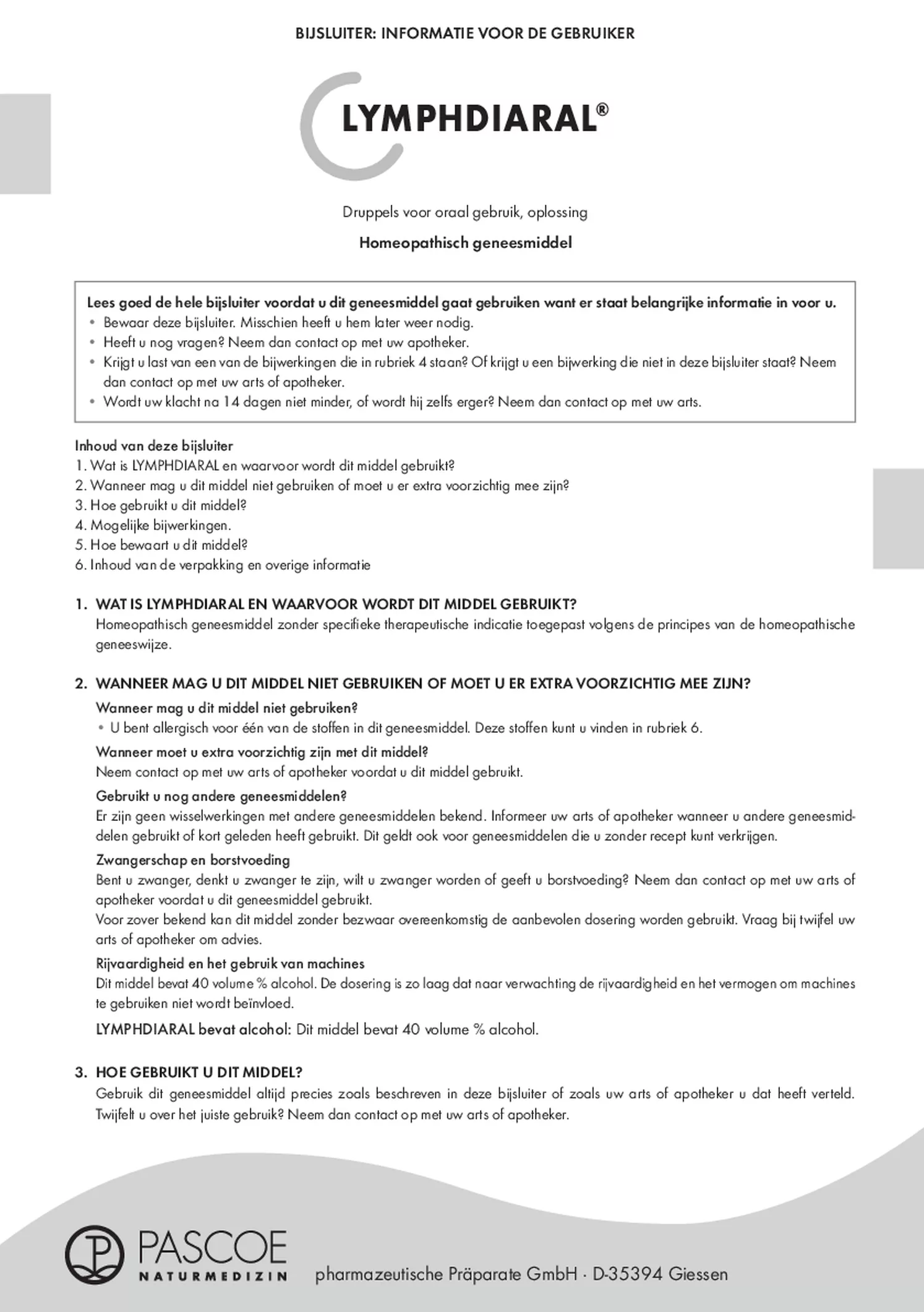 Lymphdiaral afbeelding van document #1, bijsluiter