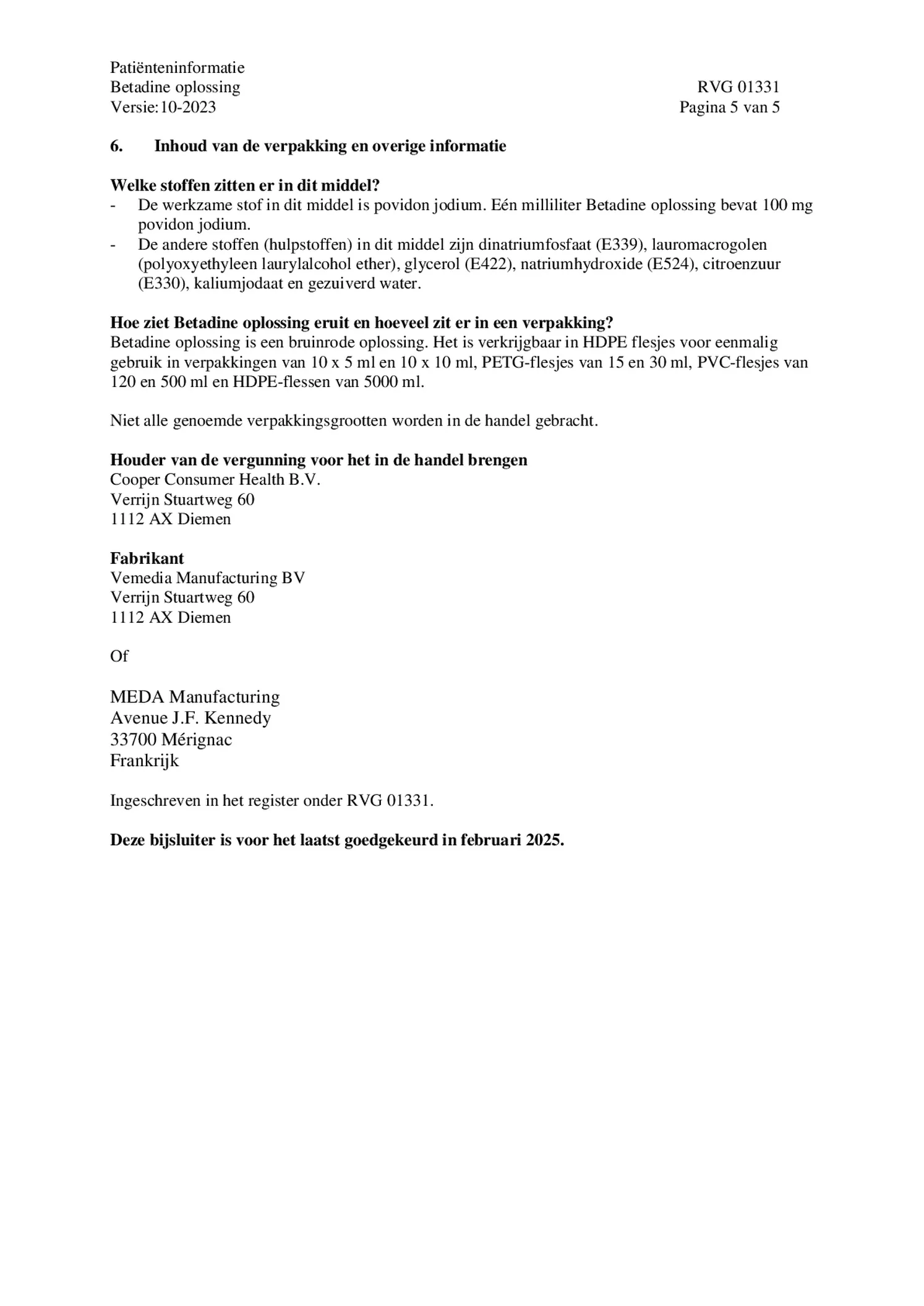 Jodium Oplossing afbeelding van document #5, bijsluiter