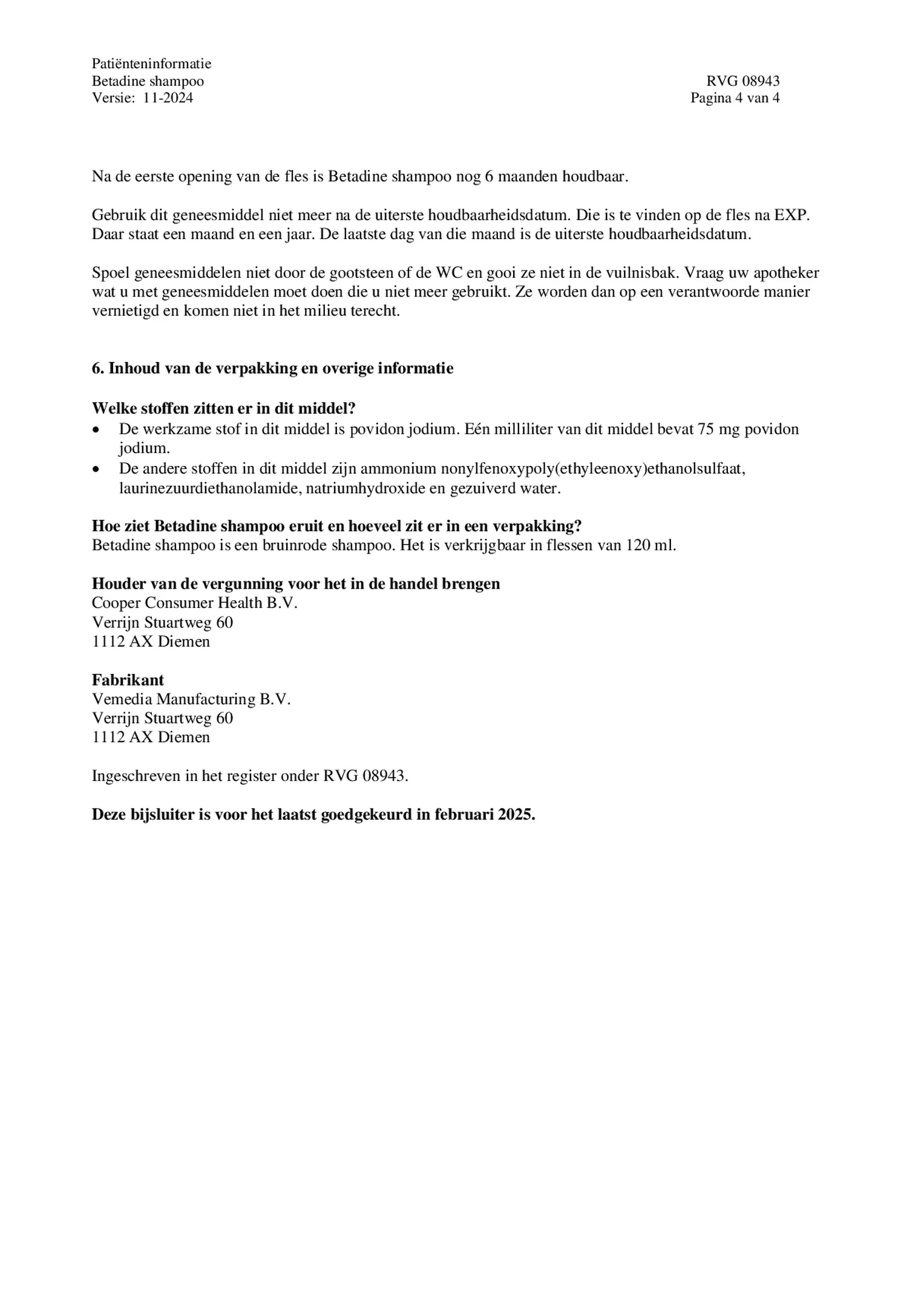 Jodium Shampoo afbeelding van document #4, bijsluiter