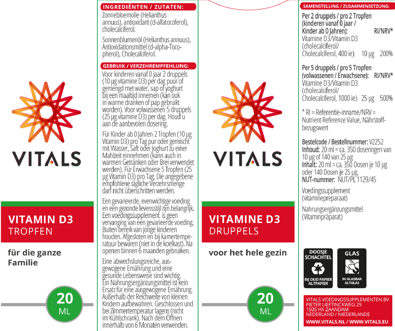 Vitamine D3 Druppels afbeelding van document #1, etiket