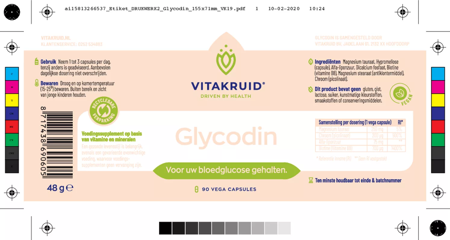 Glycodin Chroom Biotine Alfa-liponzuur L-Taurine afbeelding van document #1, etiket