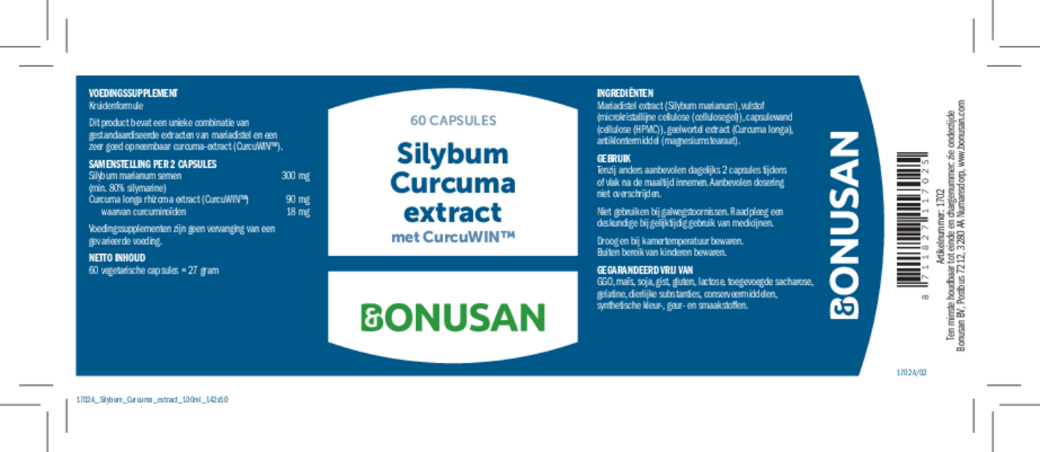 Silybum-Curcuma extract Capsules afbeelding van document #1, etiket