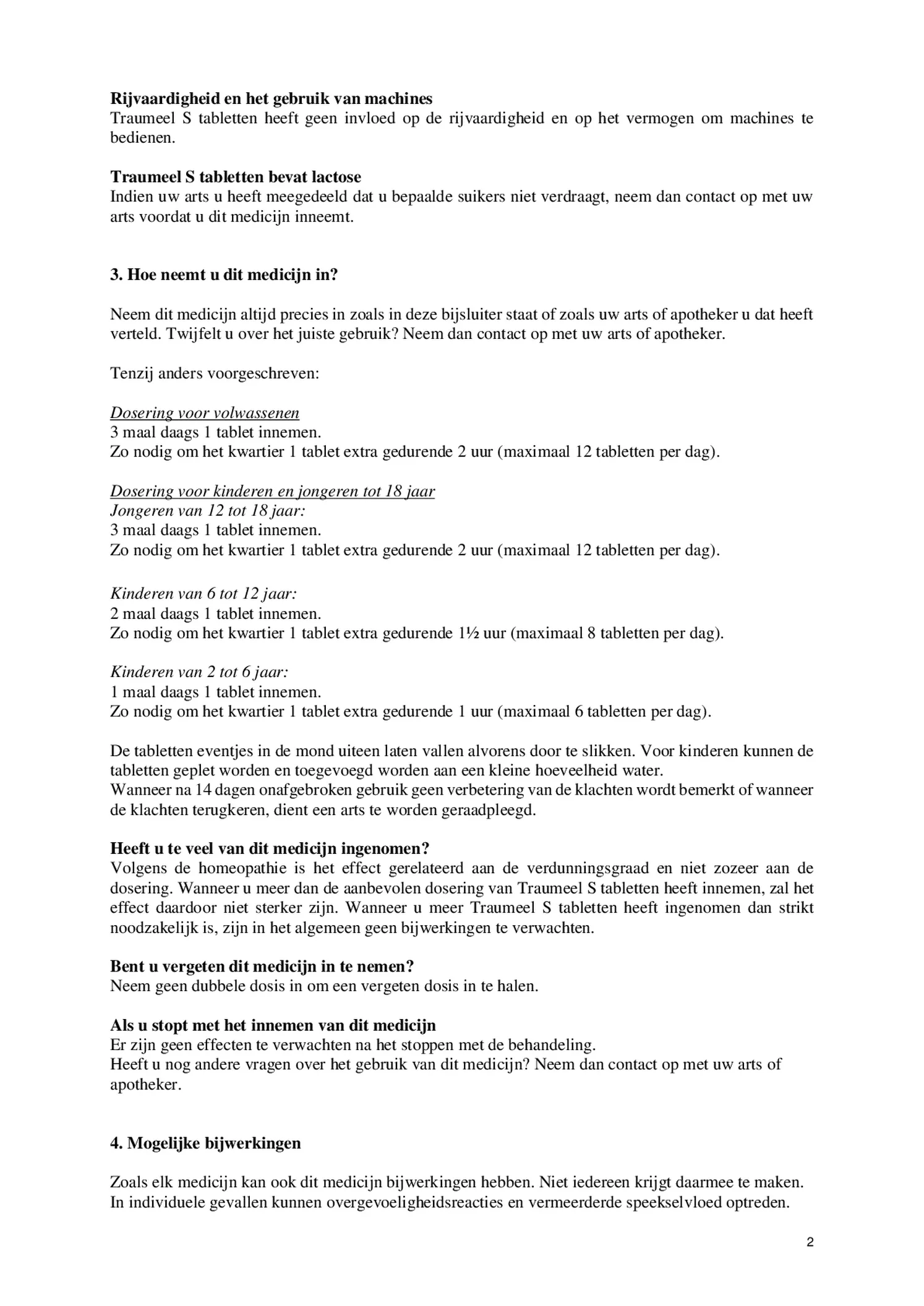 Traumeel S afbeelding van document #2, bijsluiter
