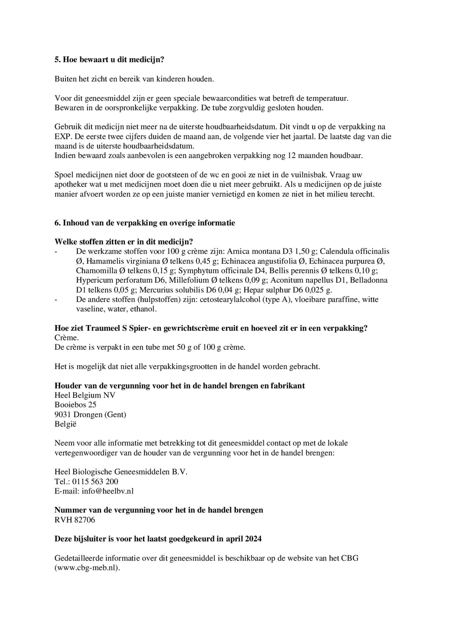 Traumeel S Creme afbeelding van document #3, bijsluiter