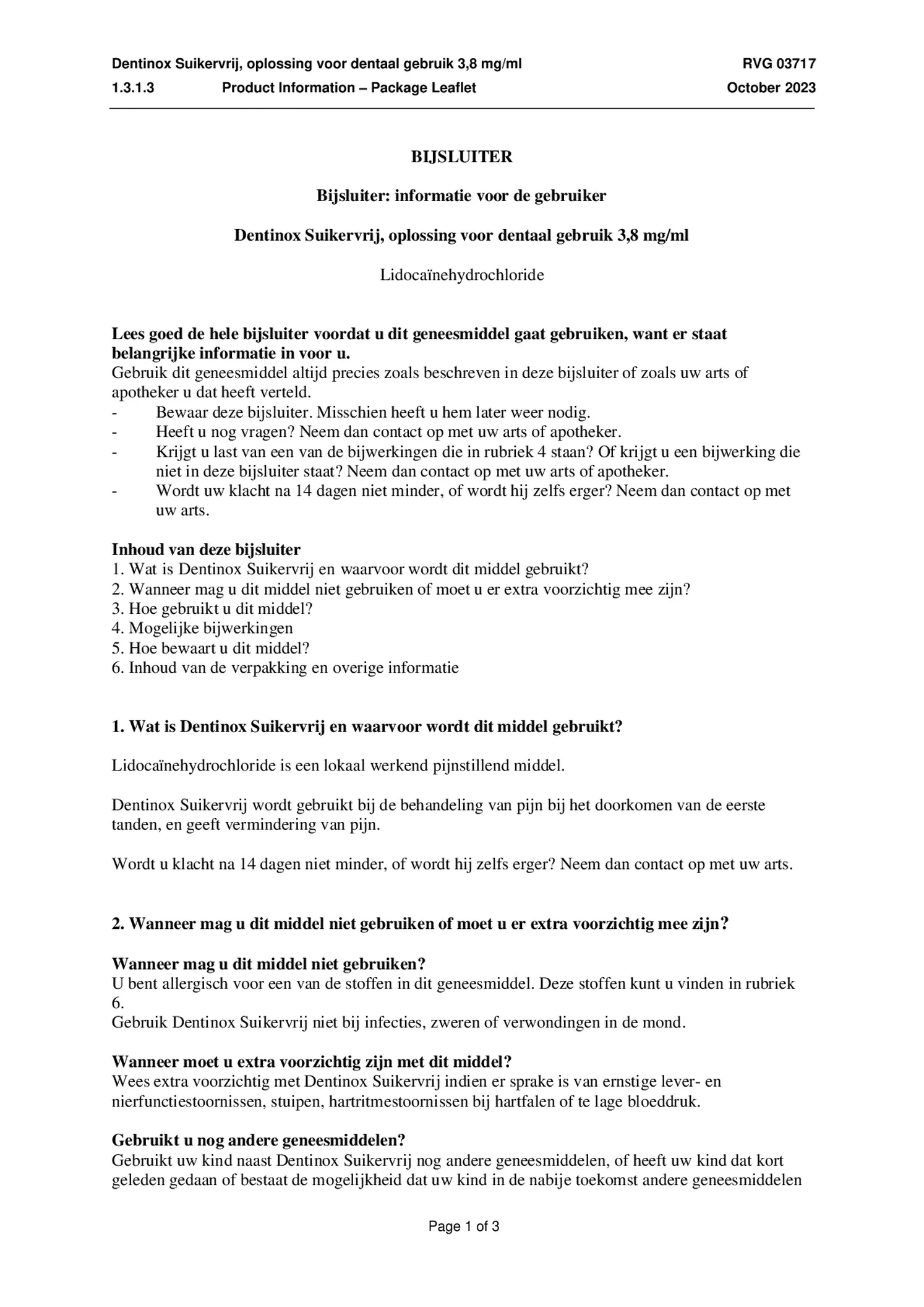 Druppels Suikervrij afbeelding van document #1, bijsluiter