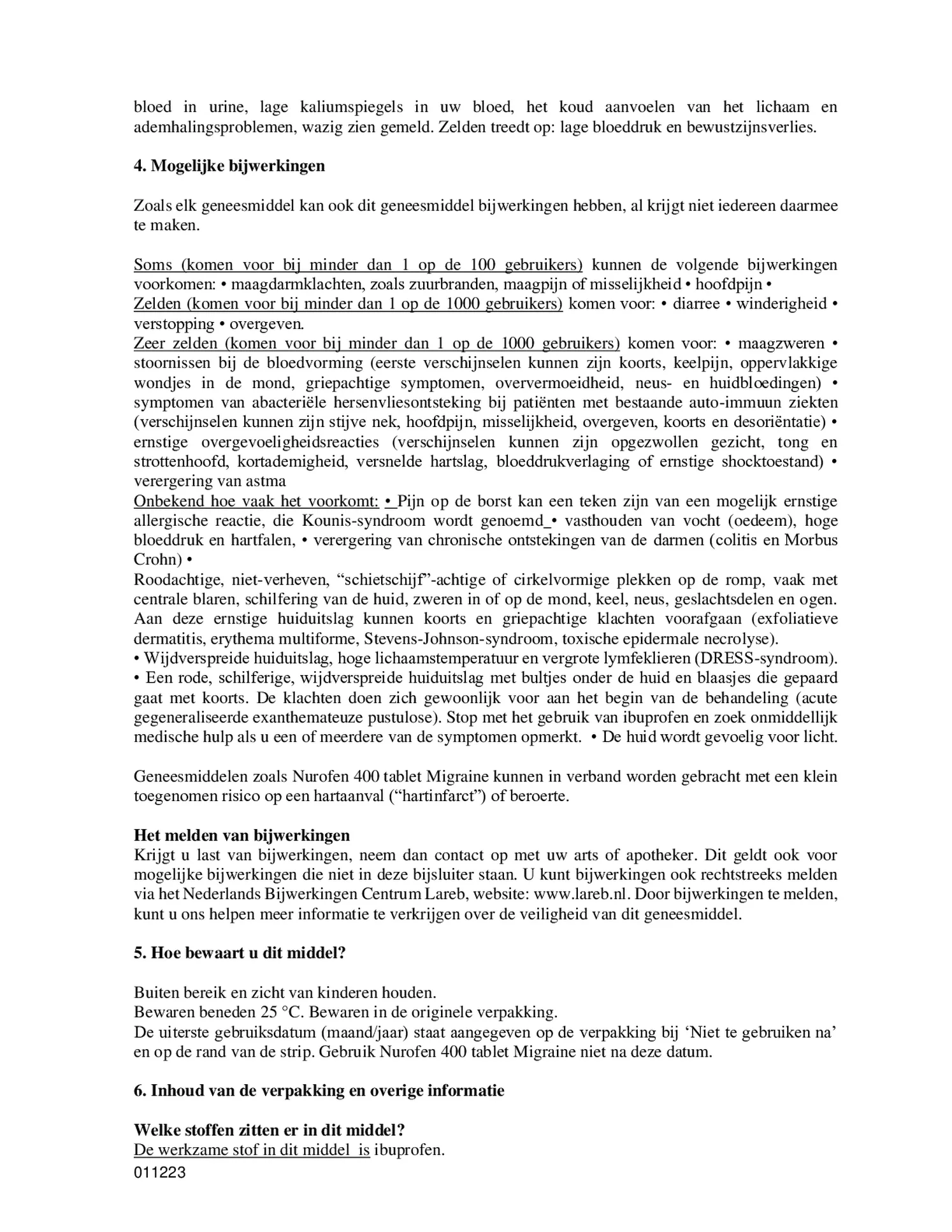 Migraine 400mg Tabletten afbeelding van document #5, bijsluiter