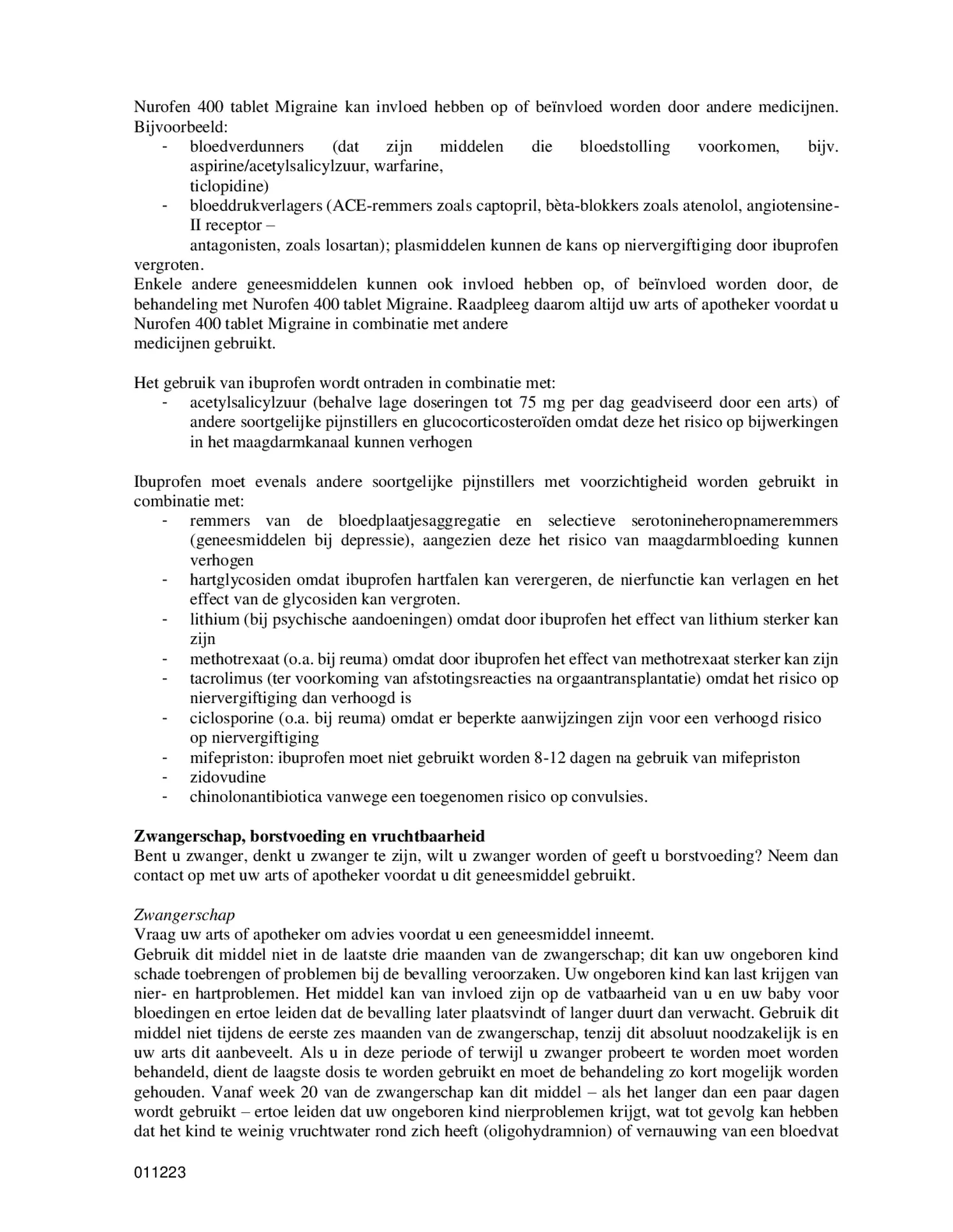 Migraine 400mg Tabletten afbeelding van document #3, bijsluiter