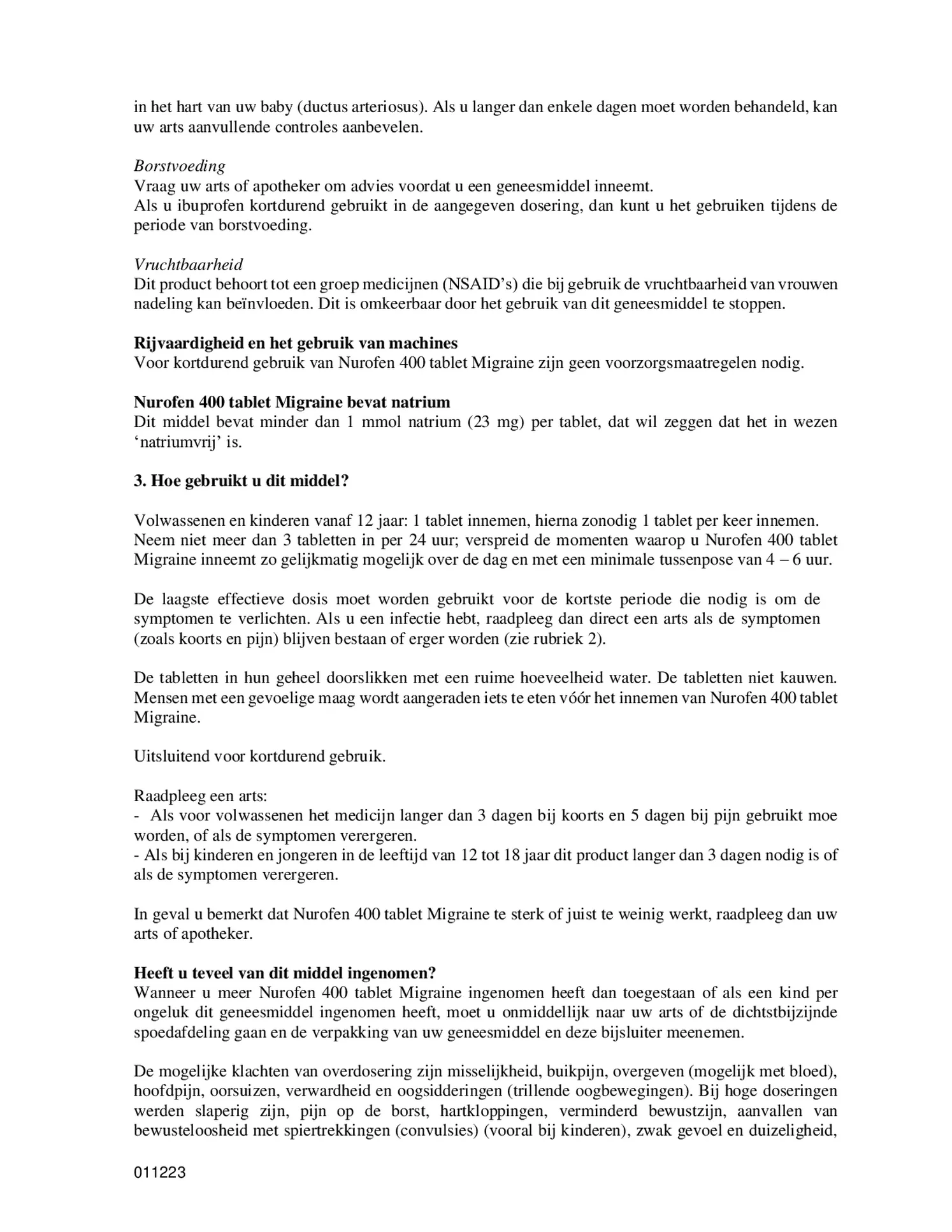 Migraine 400mg Tabletten afbeelding van document #4, bijsluiter