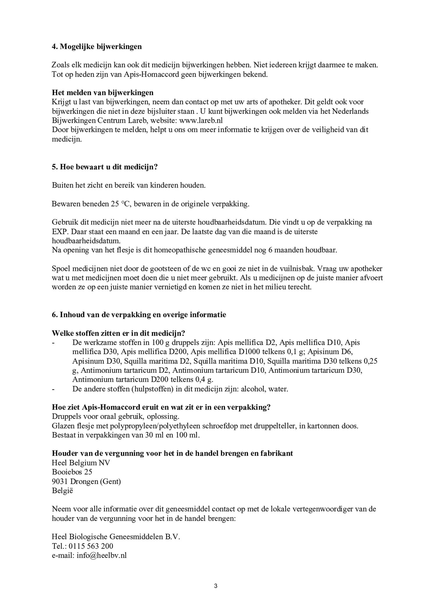 Apis Homaccord afbeelding van document #3, bijsluiter