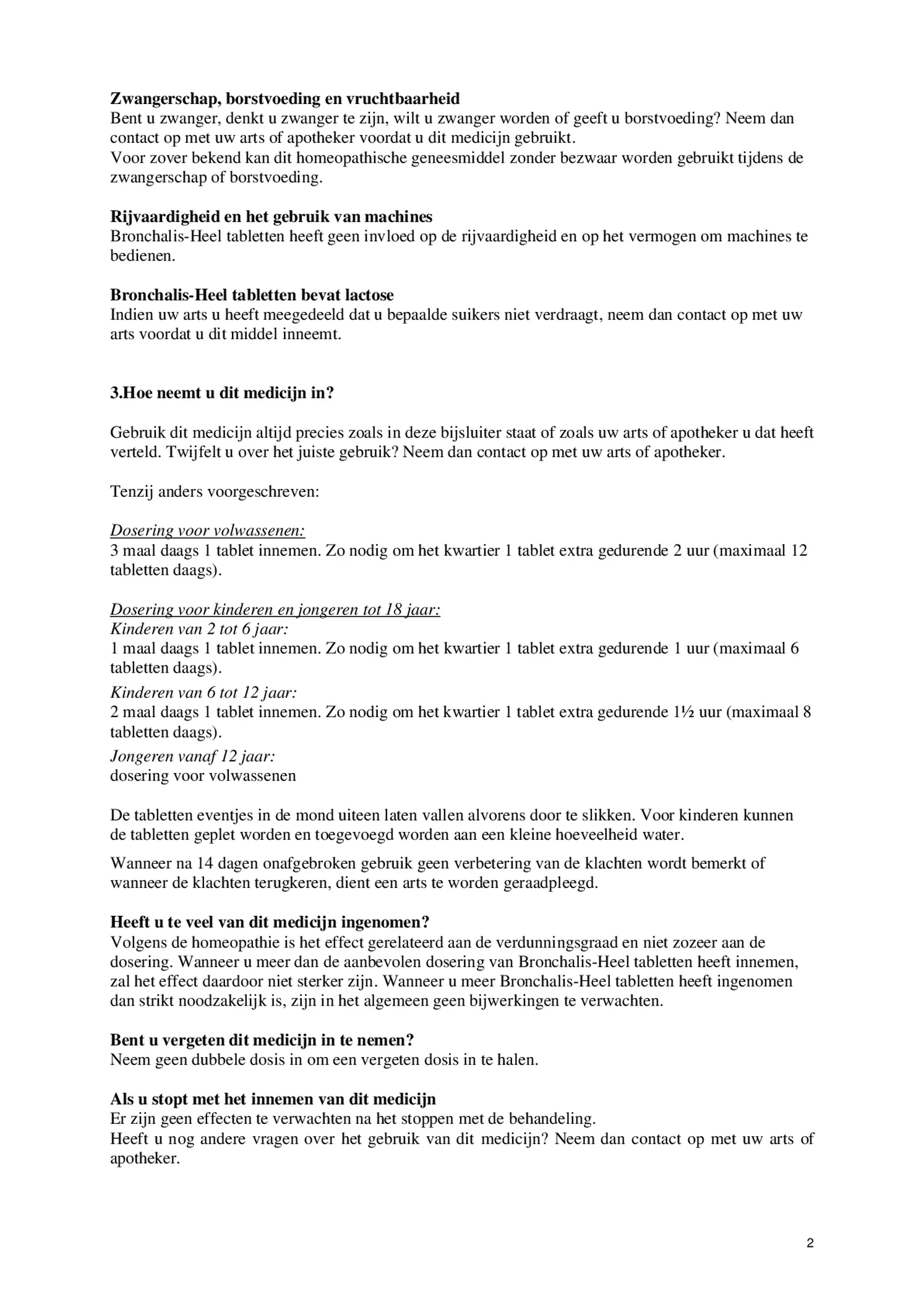 Bronchalis Tabletten afbeelding van document #2, bijsluiter