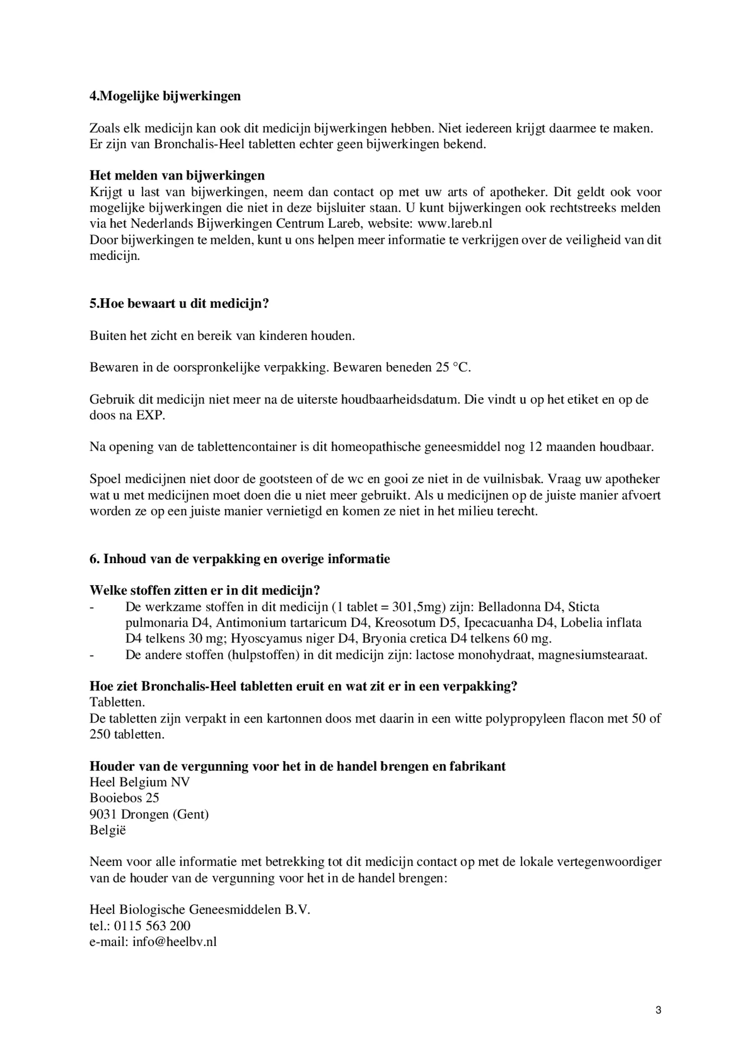 Bronchalis Tabletten afbeelding van document #3, bijsluiter
