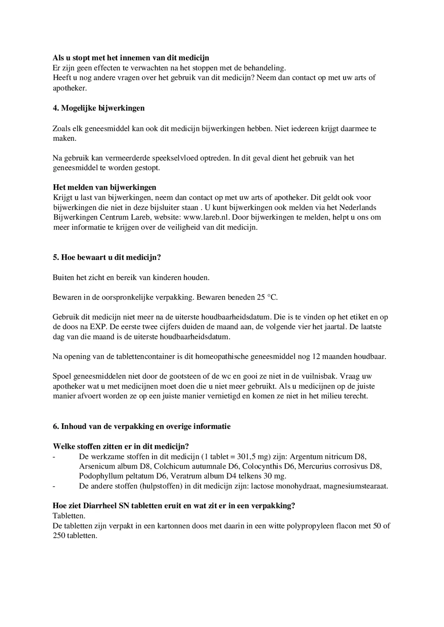 Diarrheel Sn afbeelding van document #3, bijsluiter