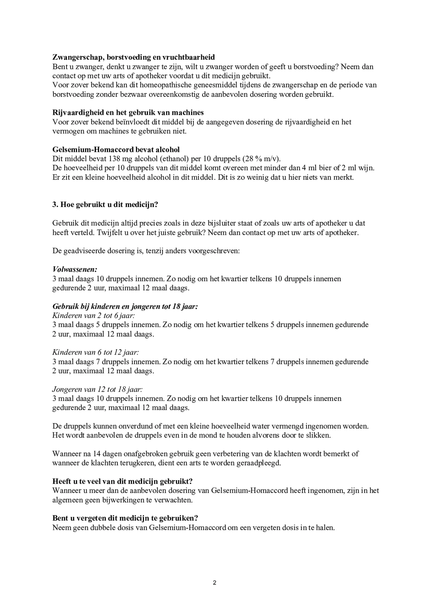 Gelsemium Homaccord afbeelding van document #2, bijsluiter