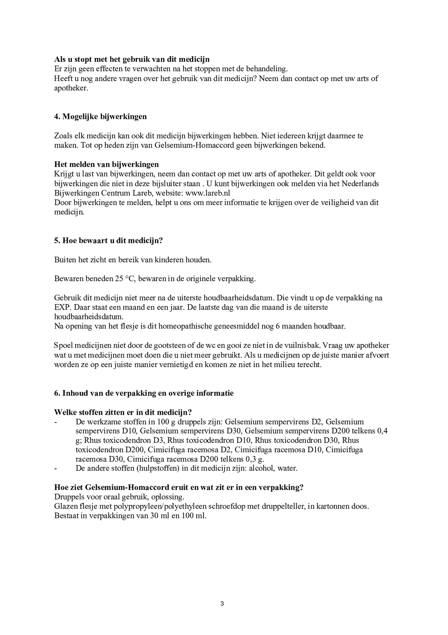Gelsemium Homaccord afbeelding van document #3, bijsluiter
