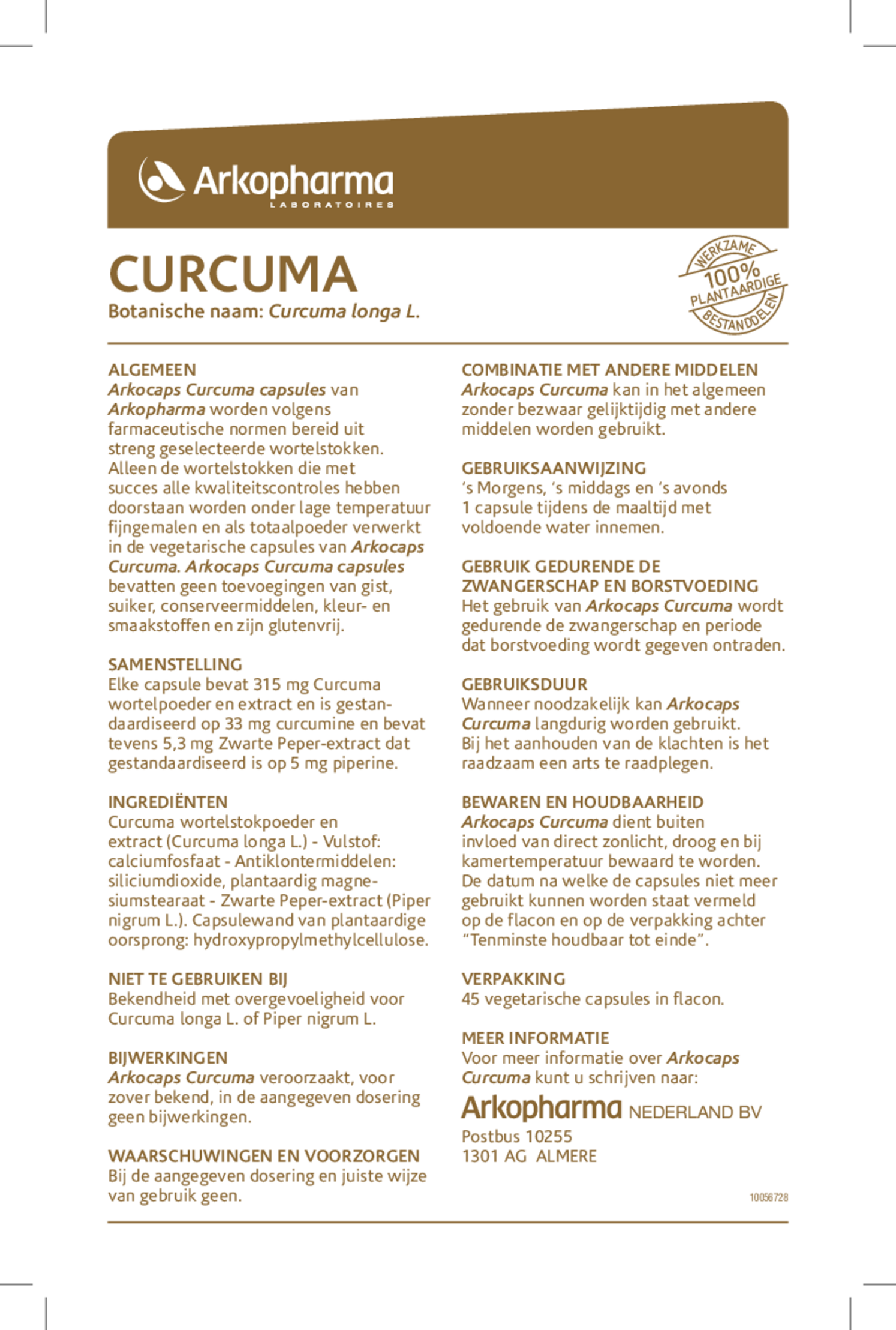 Curcuma + Piperine Capsules afbeelding van document #1, gebruiksaanwijzing