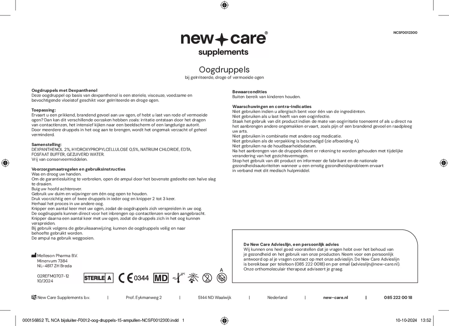 Oogdruppels Ampullen afbeelding van document #1, gebruiksaanwijzing
