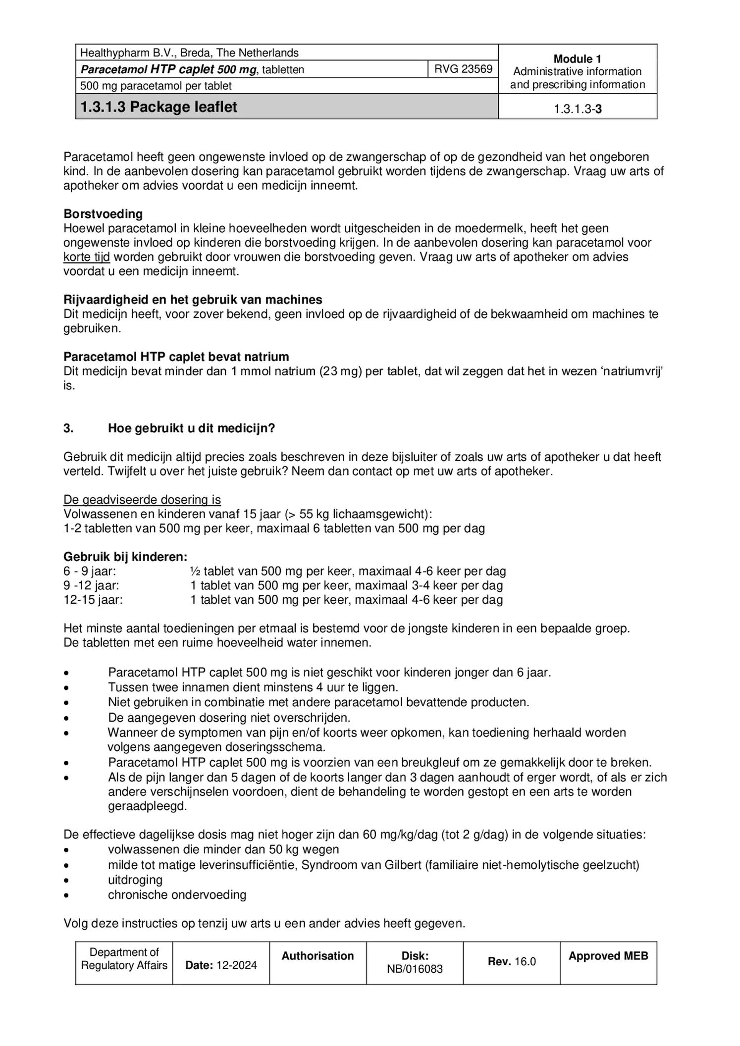 Paracetamol 500mg Caplet afbeelding van document #3, bijsluiter