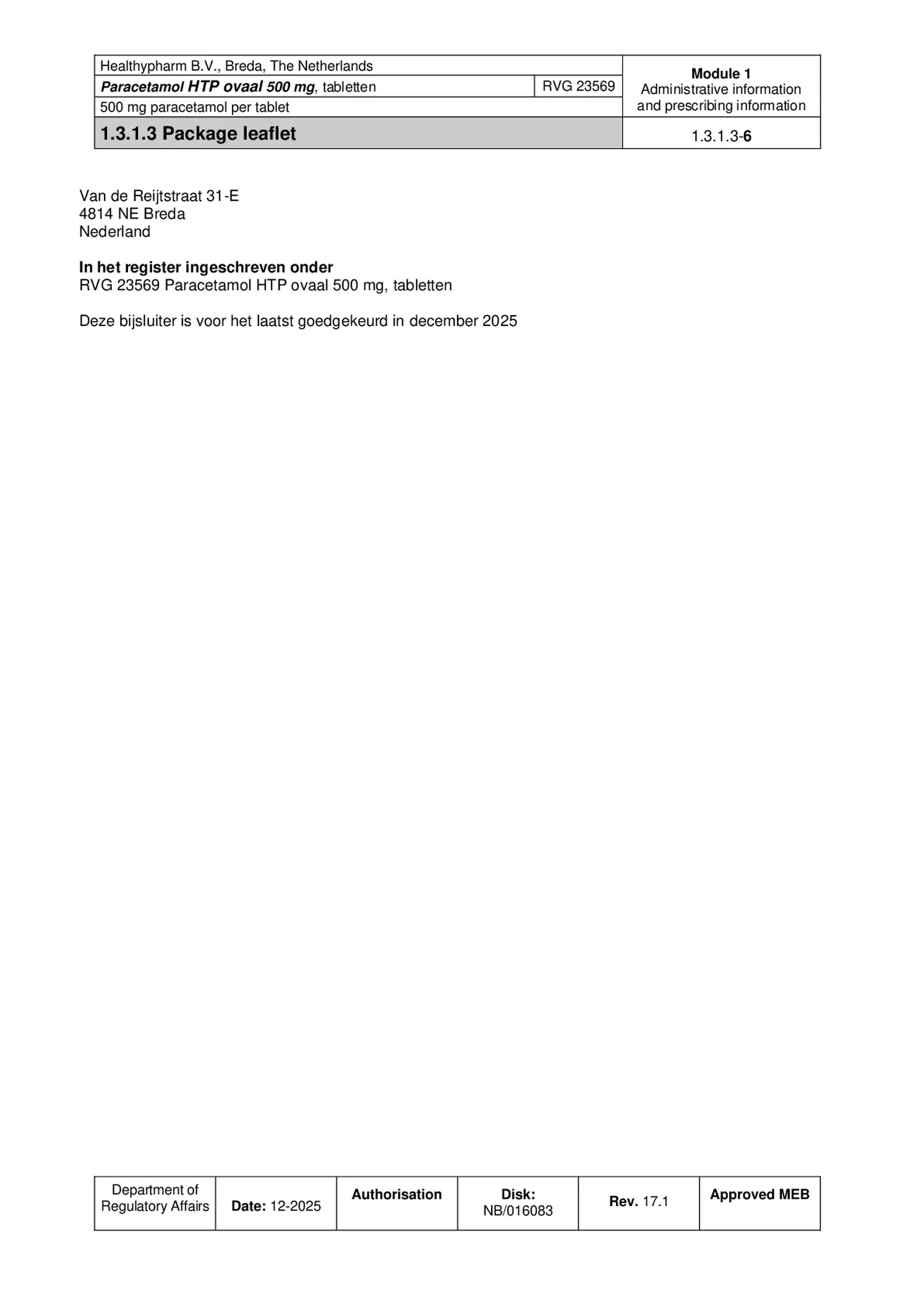 Paracetamol 500mg Caplet afbeelding van document #6, bijsluiter