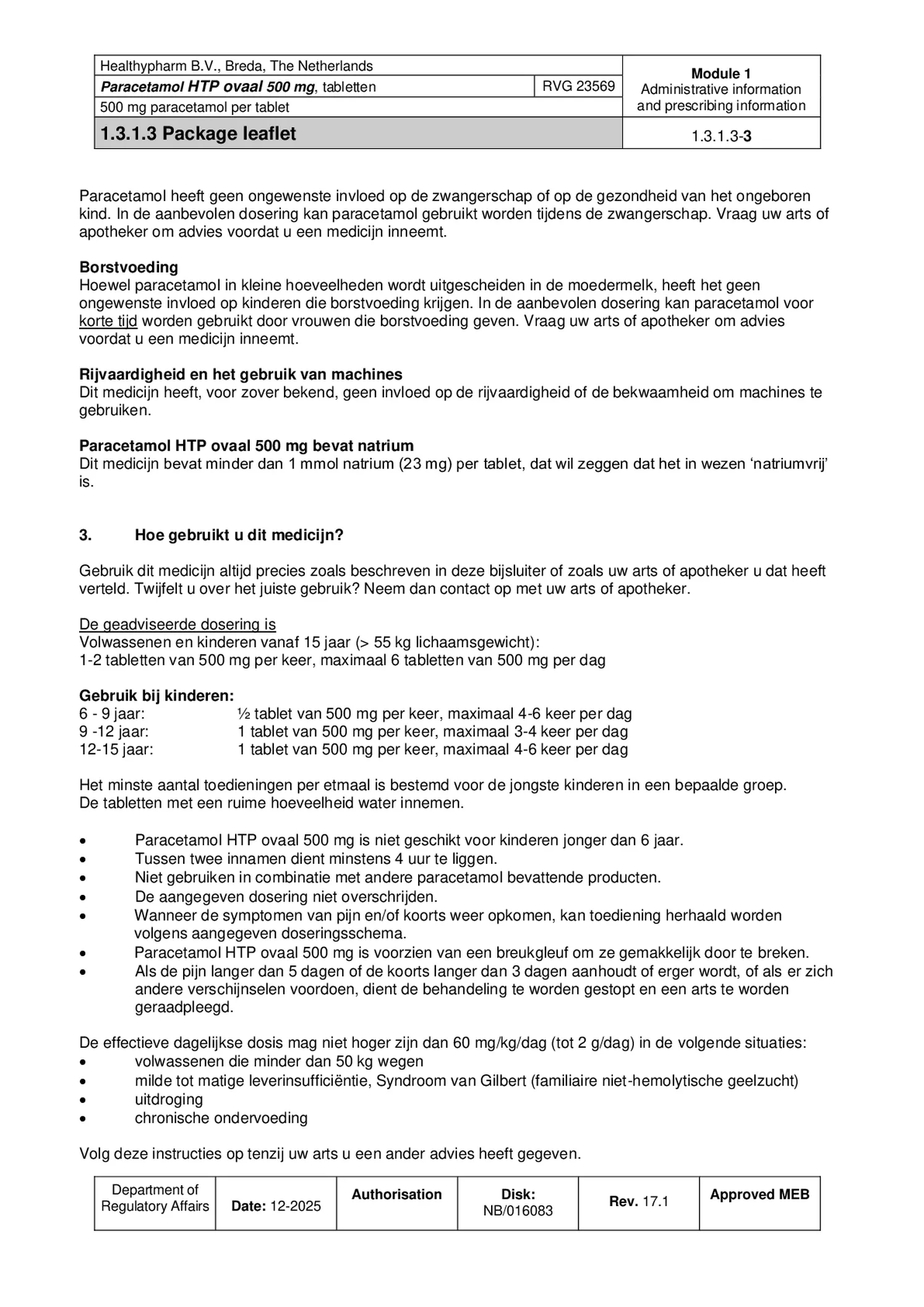 Paracetamol 500mg Caplet afbeelding van document #3, bijsluiter