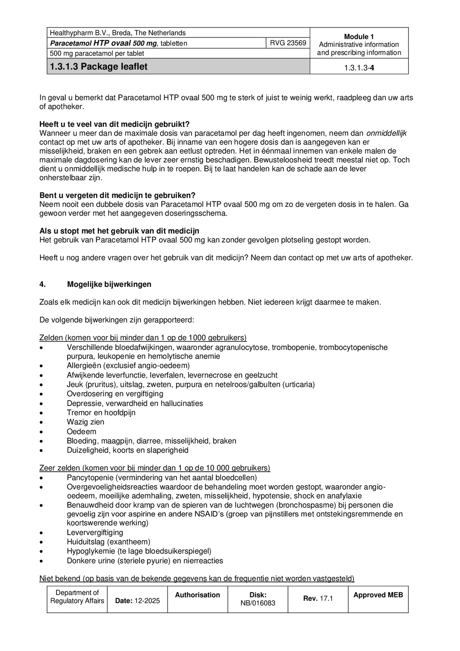 Paracetamol 500mg Caplet afbeelding van document #4, bijsluiter