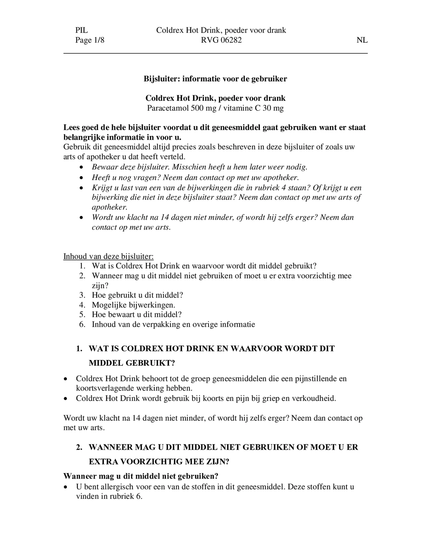 Hot Drink - Bij griep en verkoudheid afbeelding van document #1, bijsluiter