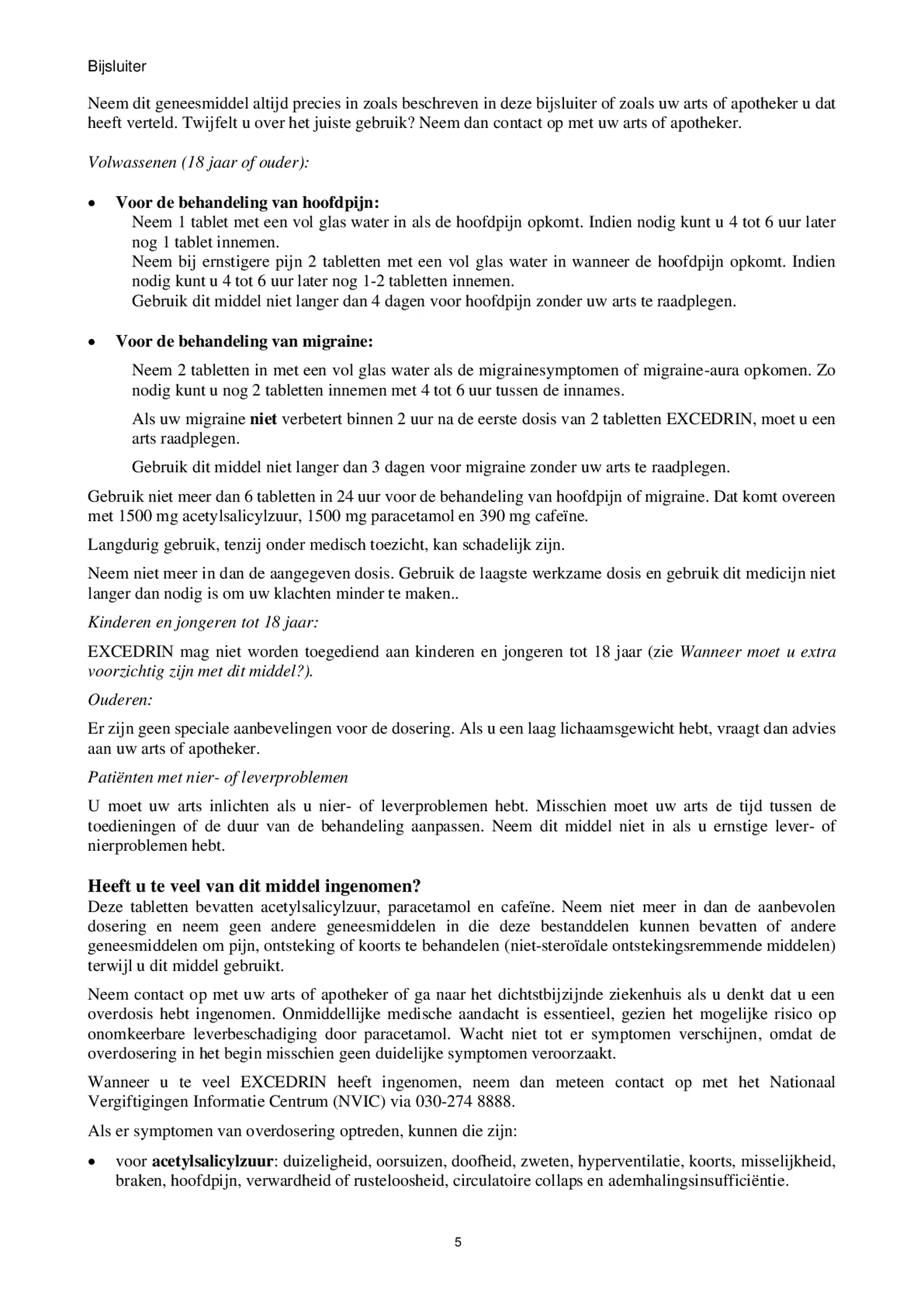 Filmomhulde Tabletten, bij migraine en hoofdpijn afbeelding van document #5, bijsluiter