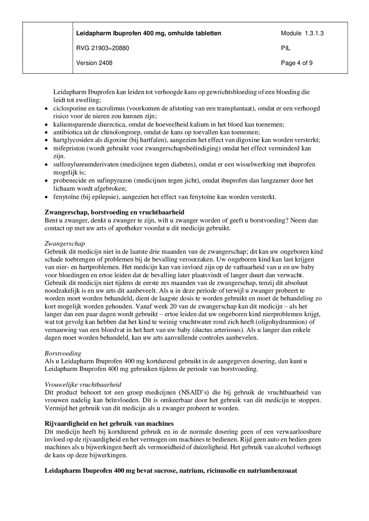 Ibuprofen 400mg Tabletten afbeelding van document #4, bijsluiter