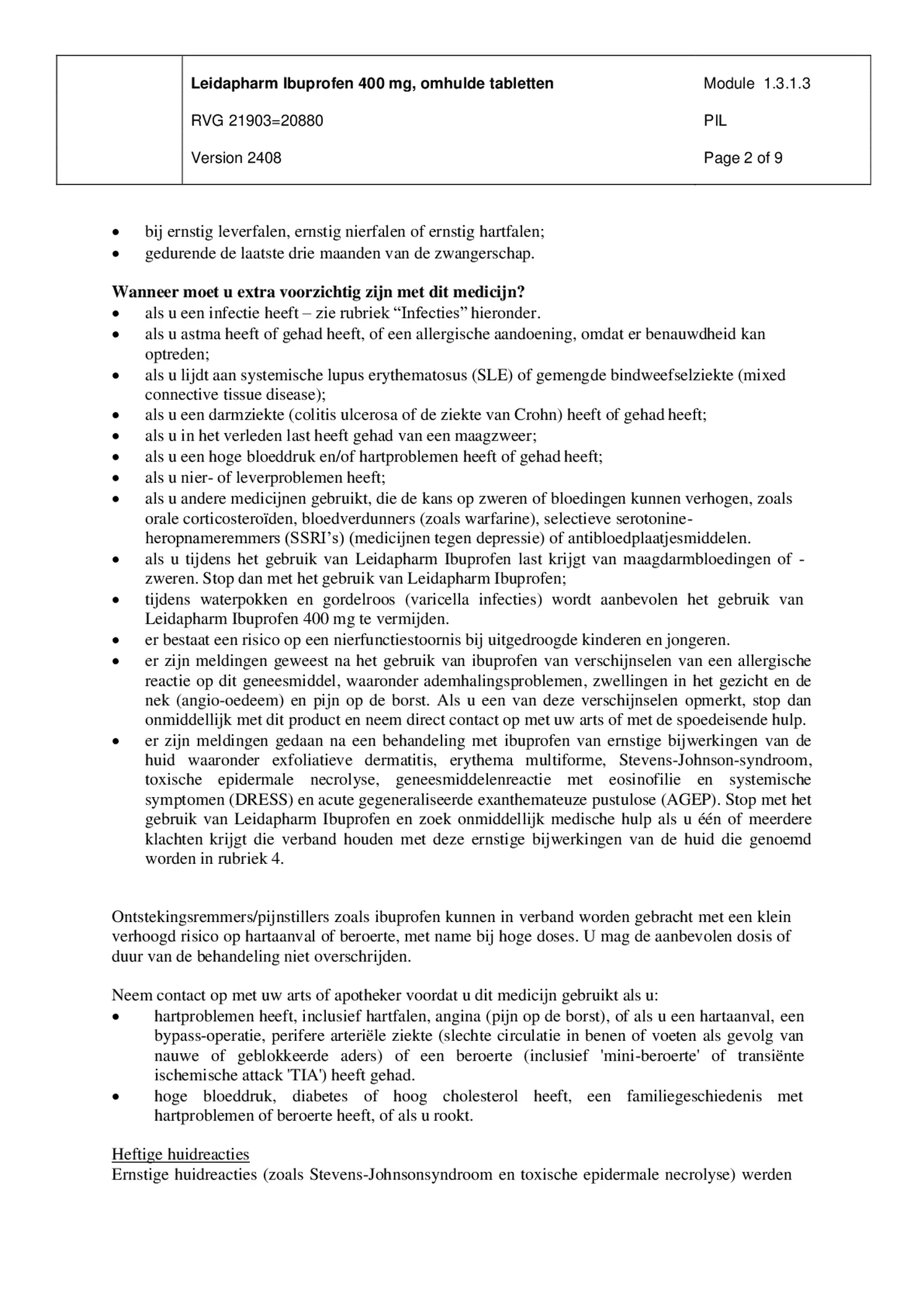 Ibuprofen 400mg Tabletten afbeelding van document #2, bijsluiter