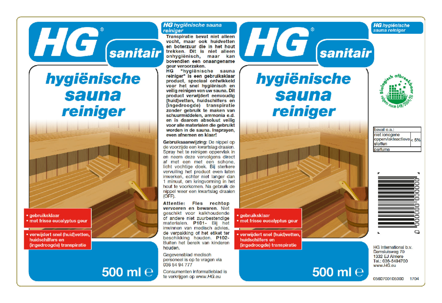 Hygiënische Sauna Reiniger afbeelding van document #1, etiket