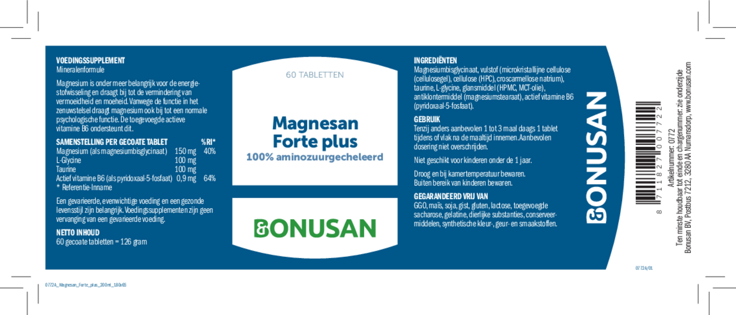 Magnesan Forte Plus Tabletten afbeelding van document #1, etiket