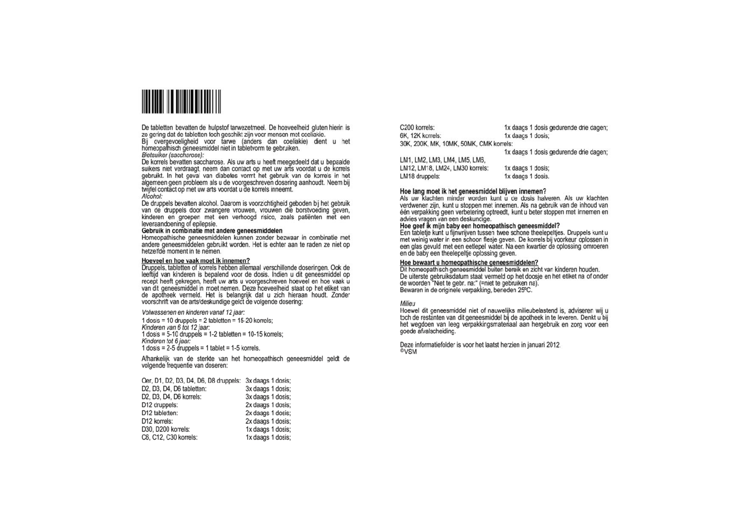 Sepia Officinalis D12 Tabletten afbeelding van document #2, bijsluiter