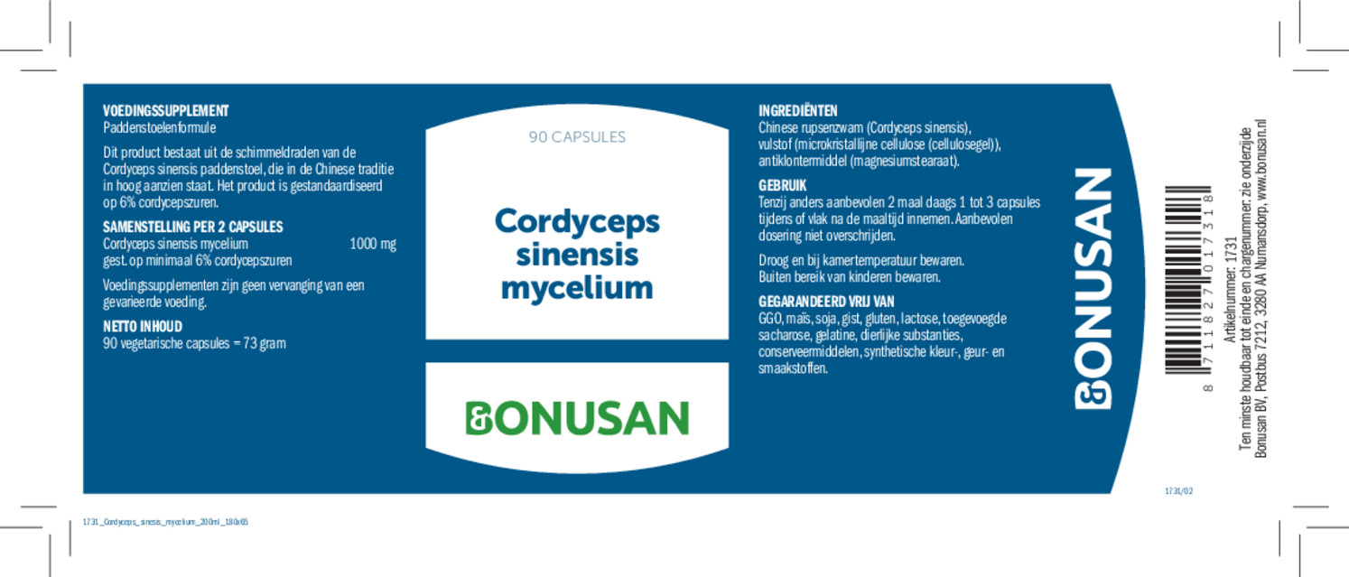 Cordyceps Sinensis Mycelium Capsules afbeelding van document #1, etiket