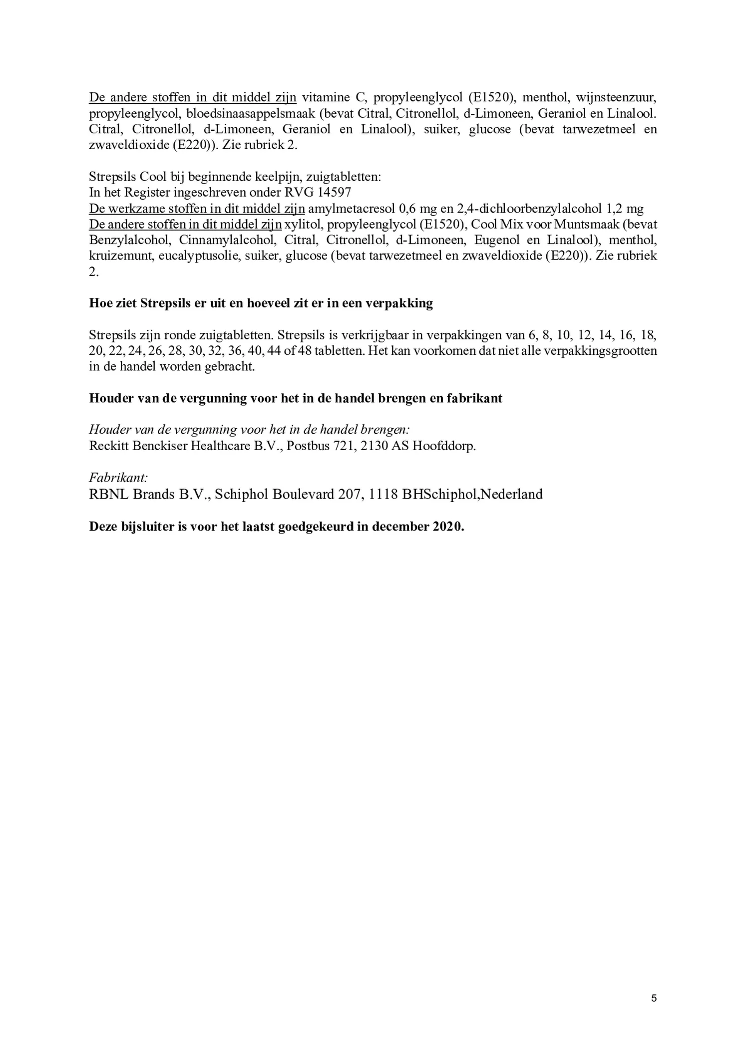 Citroen & Honing Zuigtabletten afbeelding van document #5, bijsluiter