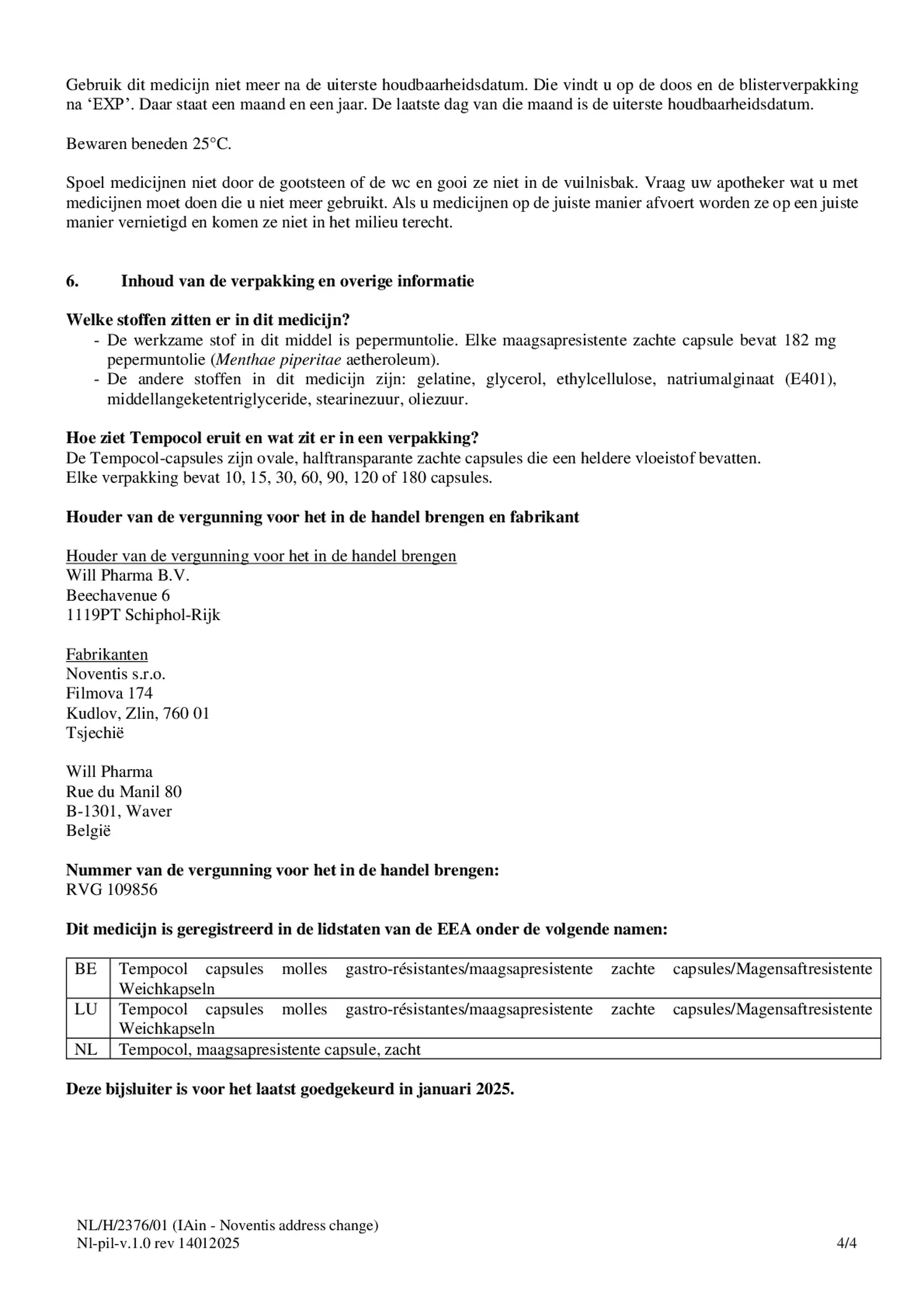 Pepermuntolie Capsules afbeelding van document #4, bijsluiter