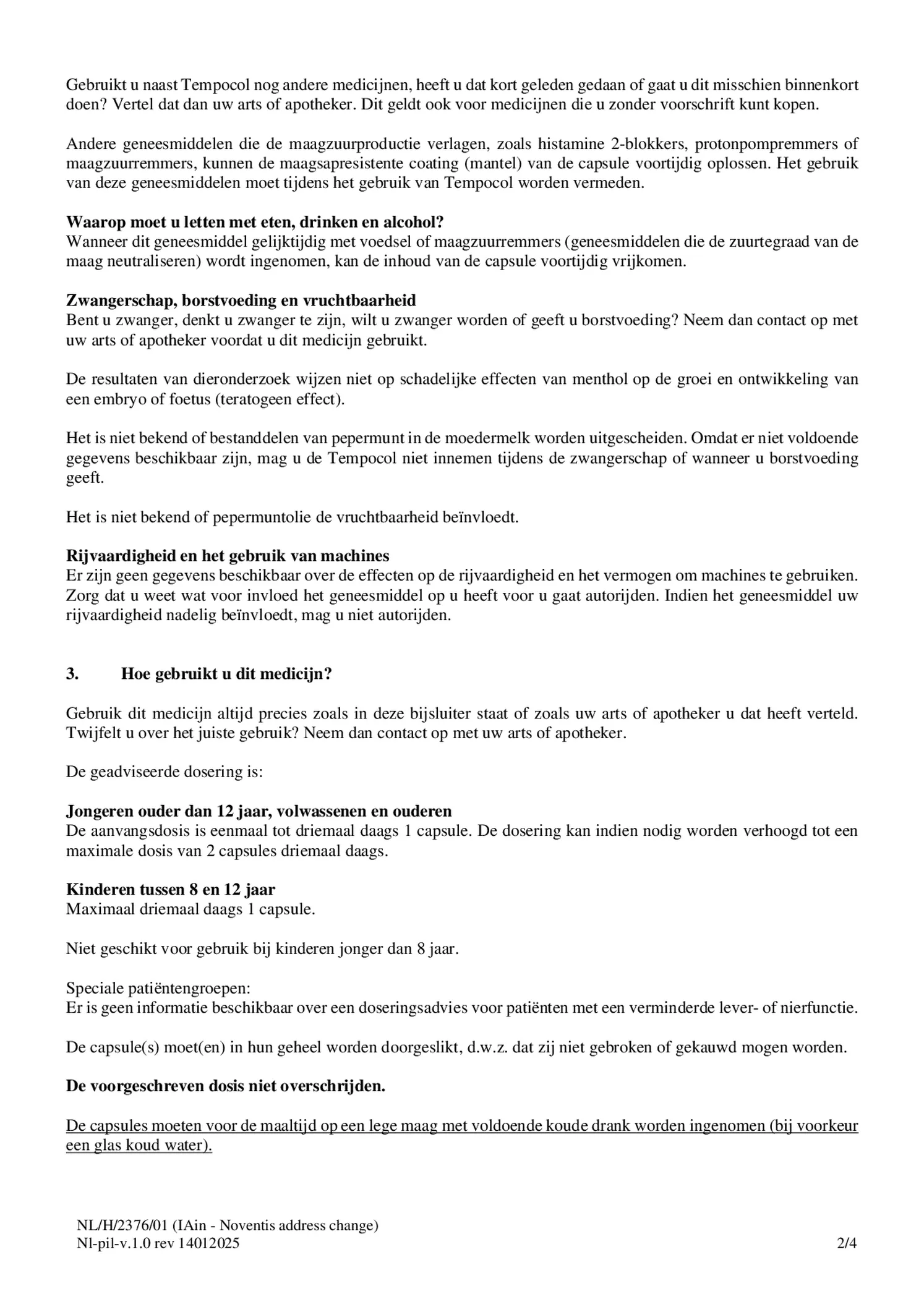 Pepermuntolie Capsules afbeelding van document #2, bijsluiter