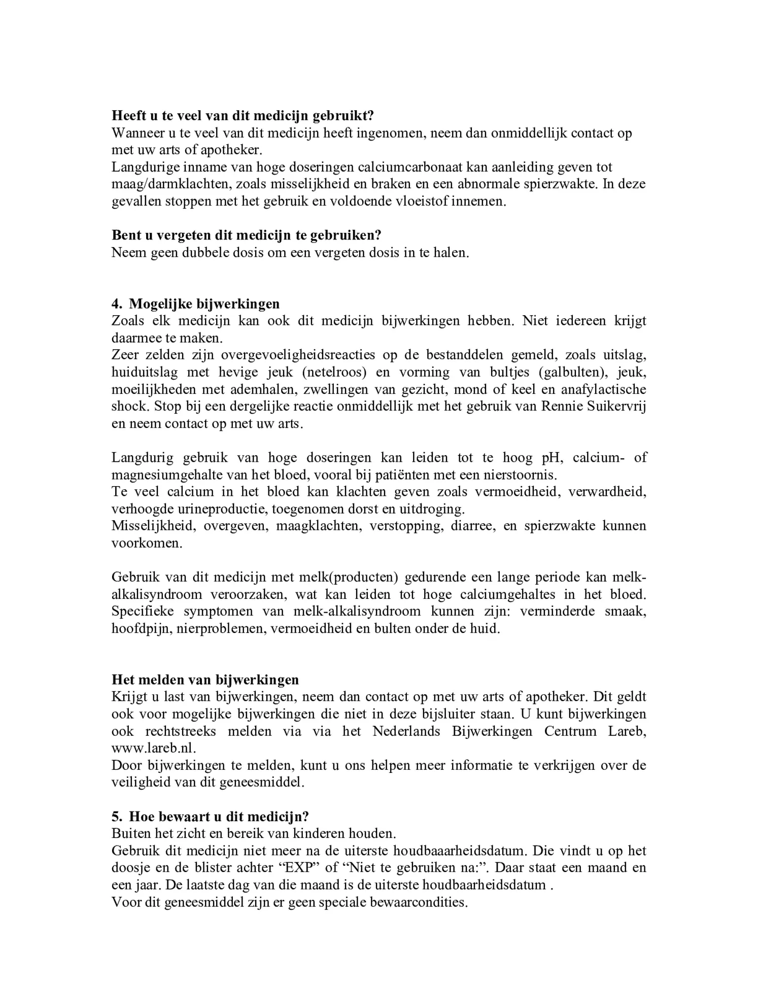 Suikervrij kauwtabletten bij brandend maagzuur afbeelding van document #4, bijsluiter