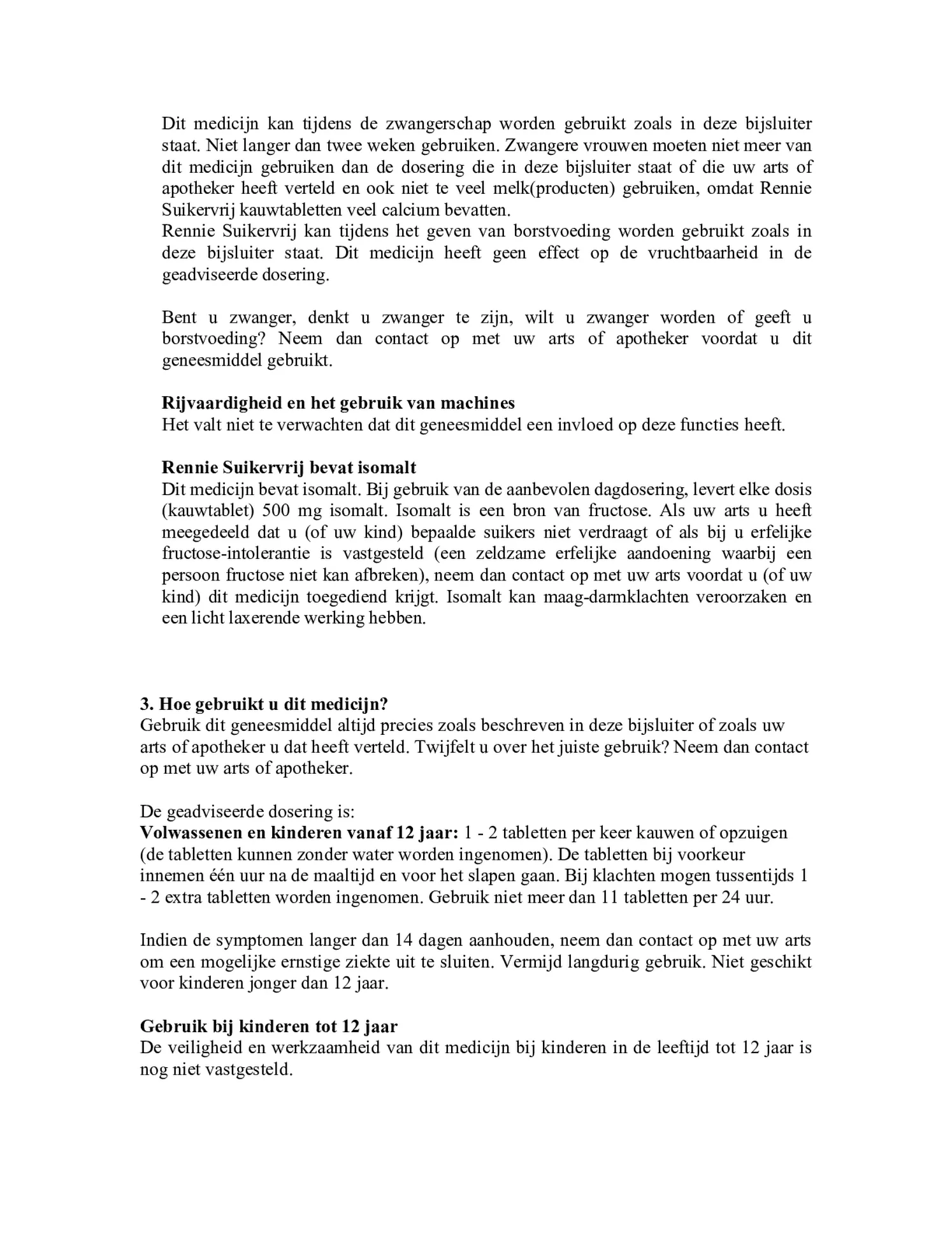 Suikervrij kauwtabletten bij brandend maagzuur afbeelding van document #3, bijsluiter