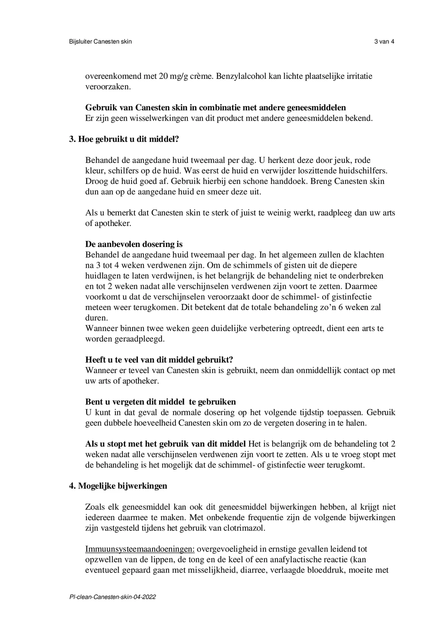 Skin Crème bij Huidschimmel afbeelding van document #3, bijsluiter