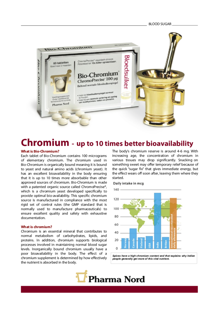 Bio-Chromium Bloedsuiker Tabletten afbeelding van document #1, informatiefolder