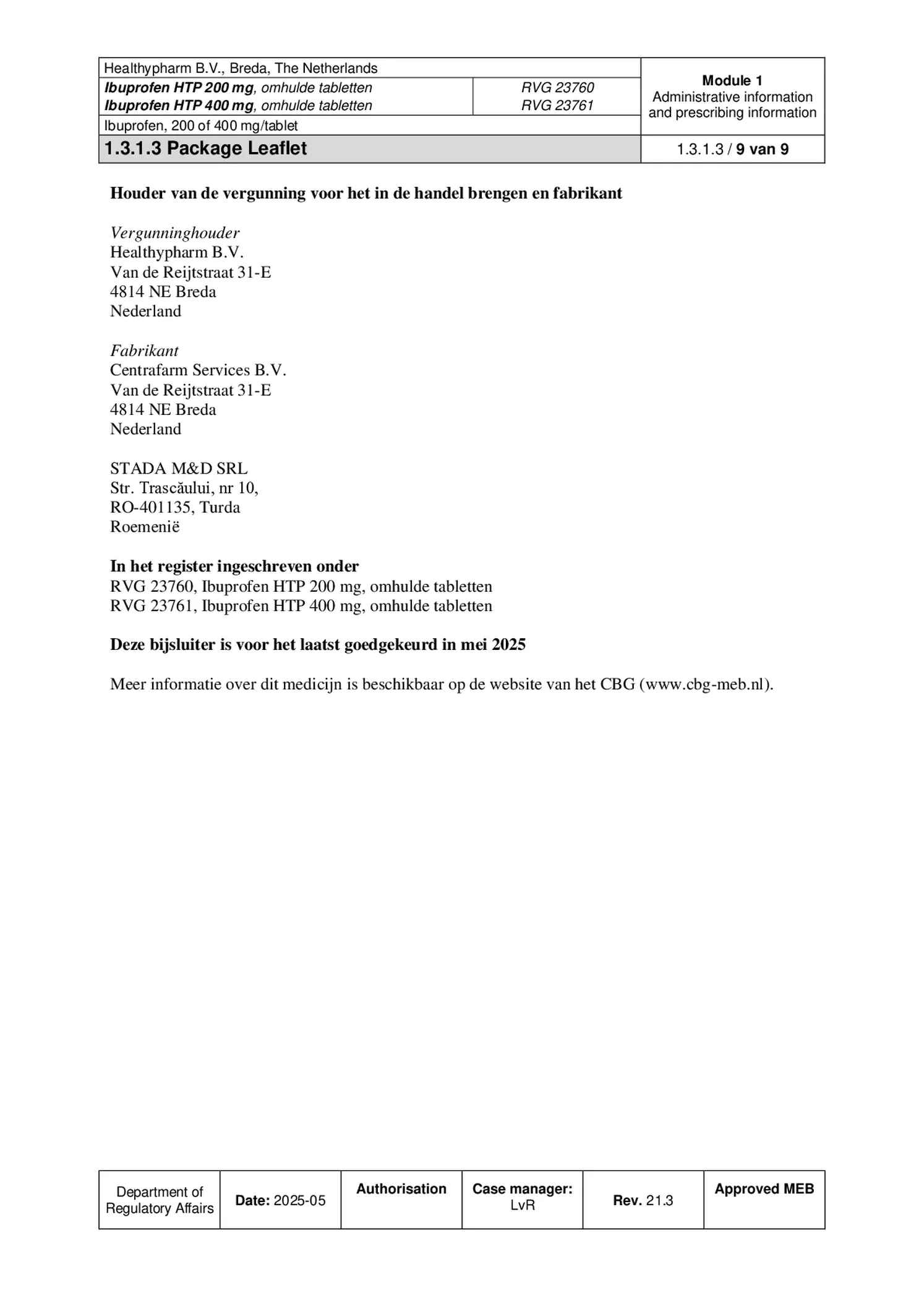 Ibuprofen 200mg Tabletten afbeelding van document #9, bijsluiter