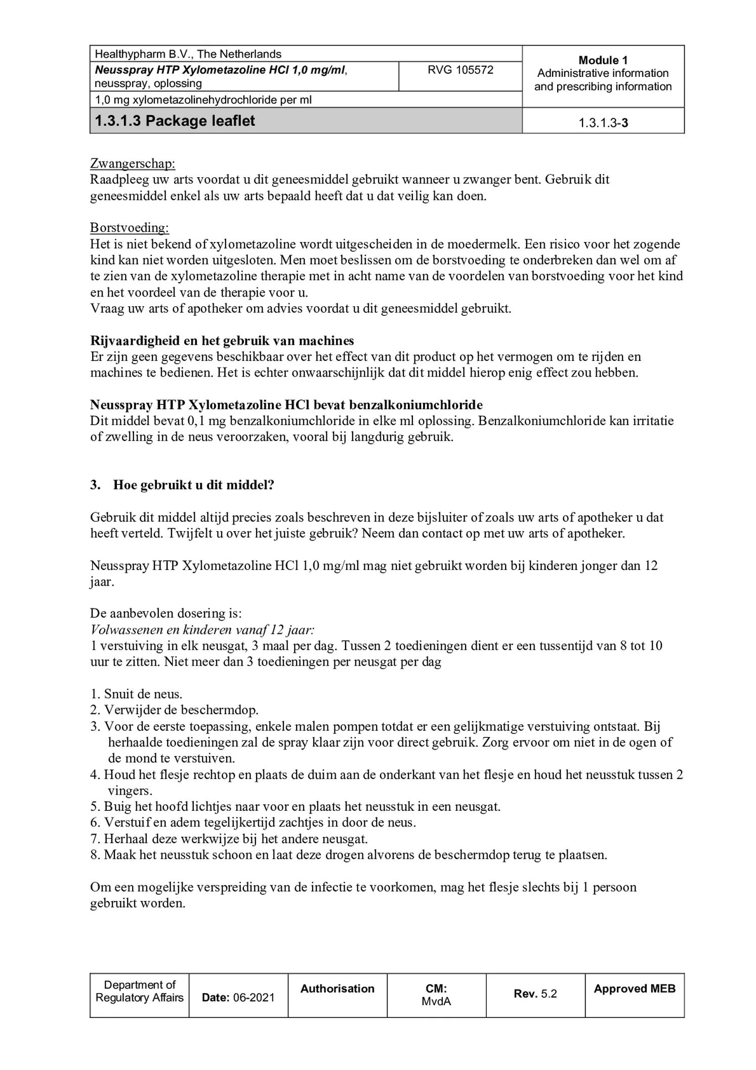 Xylometazoline Neusspray 1.0mg/ml afbeelding van document #3, bijsluiter