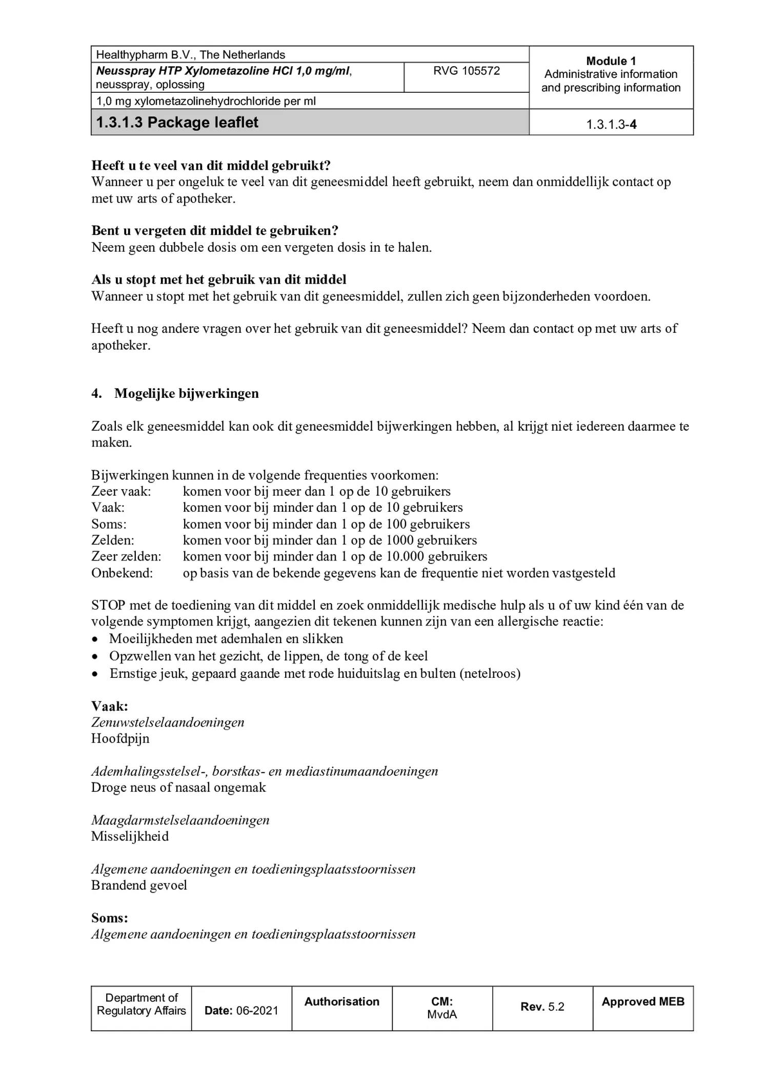 Xylometazoline Neusspray 1.0mg/ml afbeelding van document #4, bijsluiter