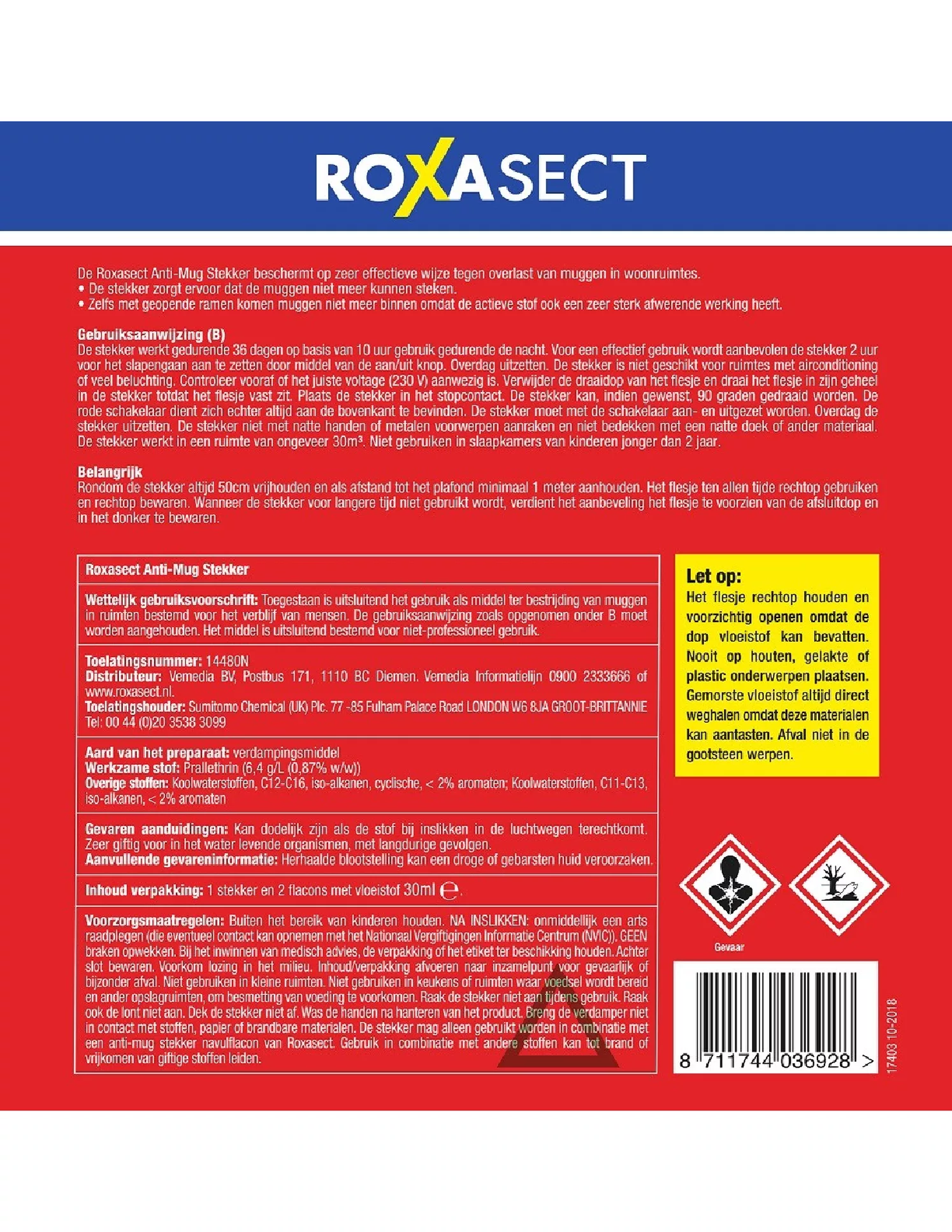 Voordeelpak Anti-Mug Stekker + 2 Navullingen afbeelding van document #1, etiket