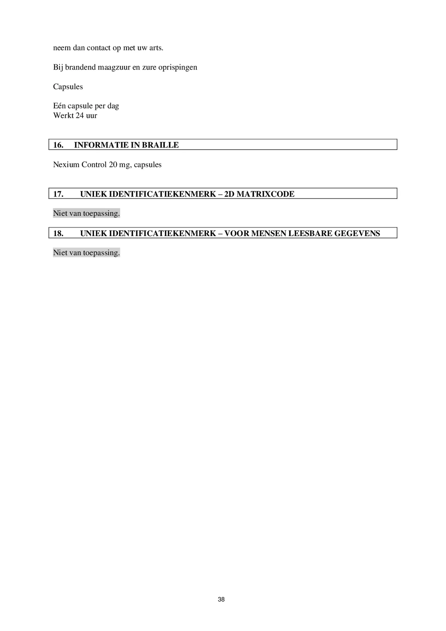 Control Tabletten 20mg Esomeprazo afbeelding van document #38, bijsluiter